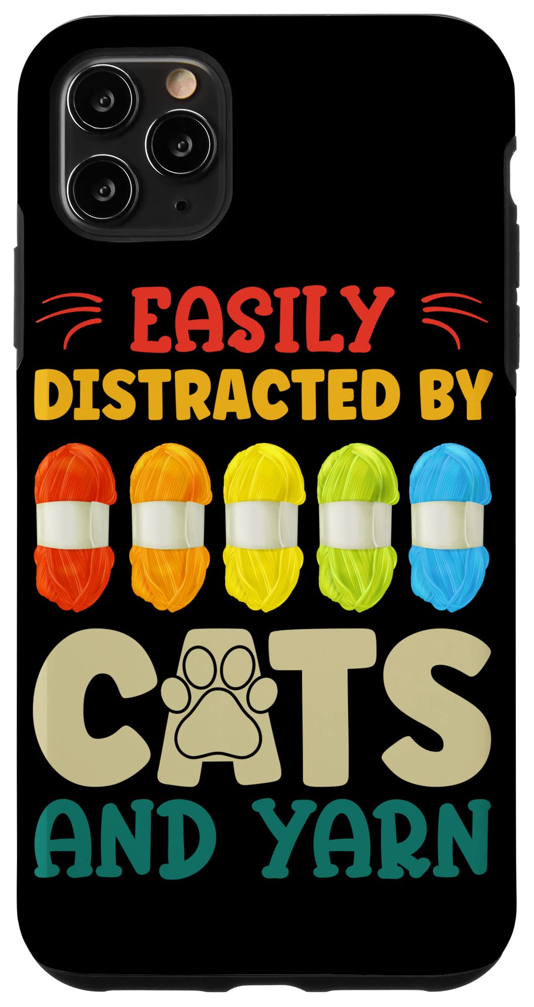 iPhone 11 Pro Max Case - Premium Protective Phone Cover with Cat & Yarn Design | Perfect for Cat Lovers, Knitting Enthusiasts & Everyday Use