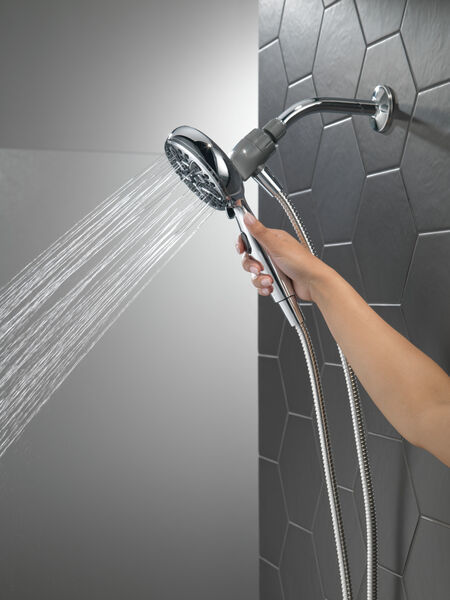 Delta 75609 6-Setting Magnetic Hand Shower with SureDock - Chrome Finish for Bathroom, Spa & Relaxation