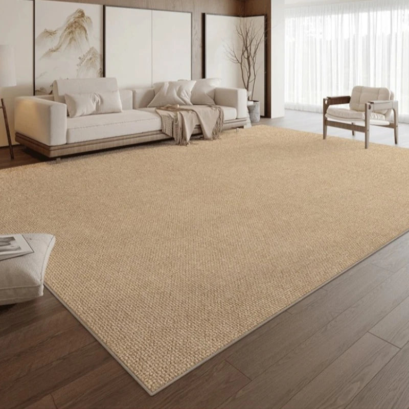 Talia Minimalist Cotton Linen Waterproof Spillproof Area Rug - Soft & Durable Floor Mat for Living Room, Bedroom, Nursery | Easy Clean Home Decor