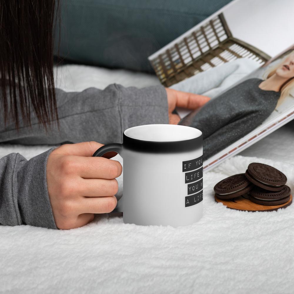 Matte Black Magic Coffee Mug - Premium Ceramic Travel Mug for Coffee & Tea Lovers - Perfect for Home, Office & Outdoor Adventures