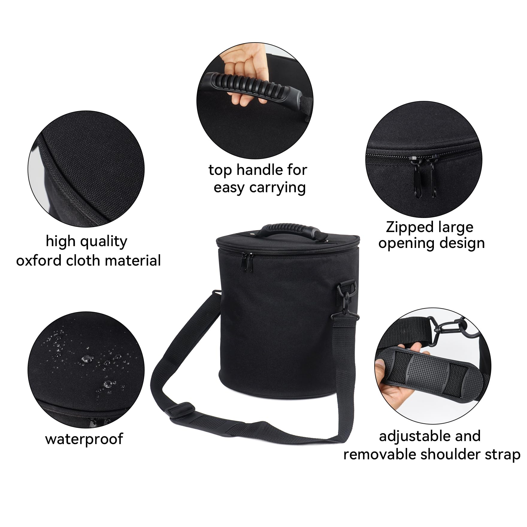 Klmnop Waterproof Hockey Puck Bag - Adjustable Shoulder Strap Carrier Holds 50 Pucks | Durable Equipment Storage for Hockey Pucks & Accessories | Perfect for Practice, Games & Travel