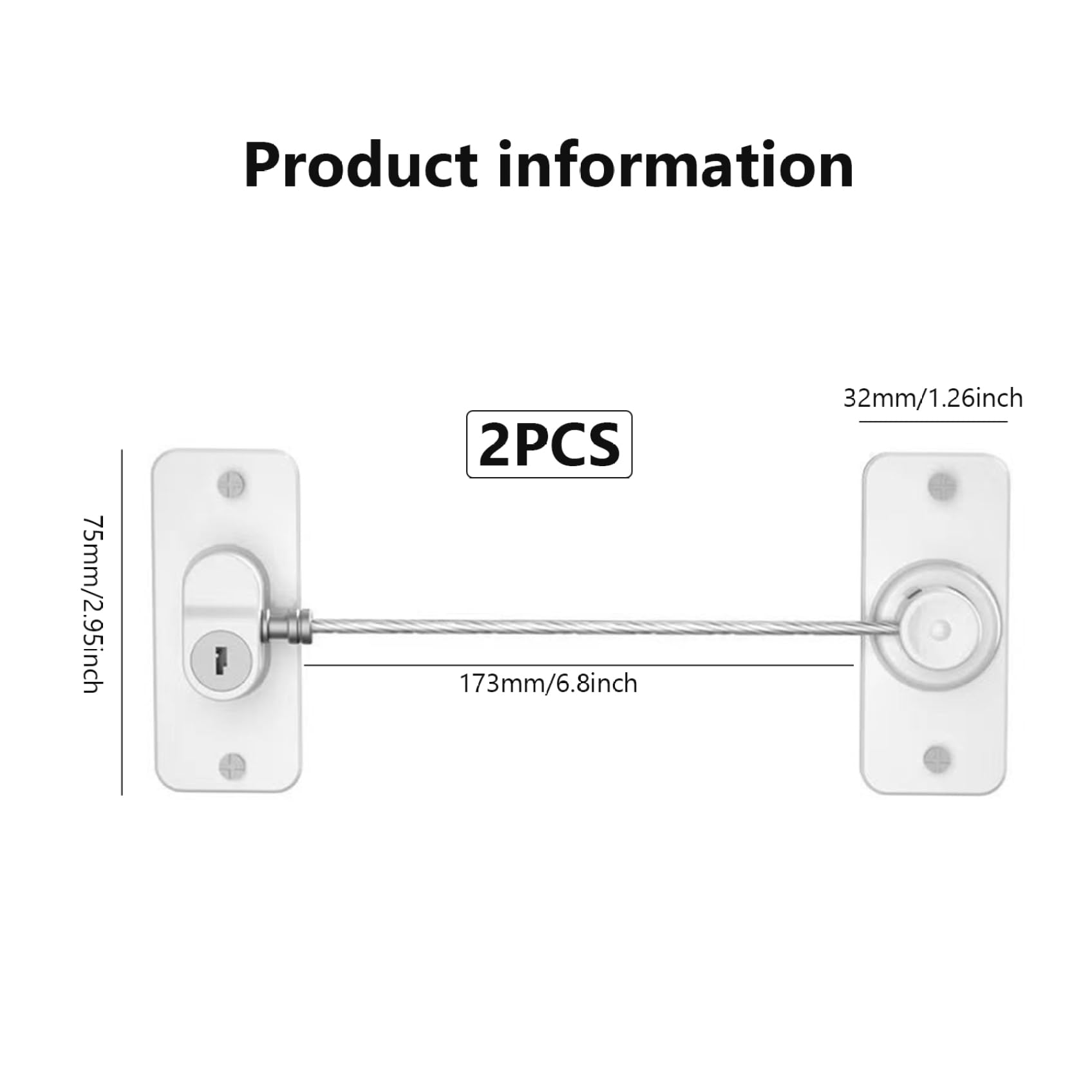 Child Safety Window Locks (2 Pack) - 180° Rotating Self-Adhesive Window Restrictor with Key - Secure Sliding Windows, Refrigerator Drawers & Doors - Perfect for Homes with Kids & Pets