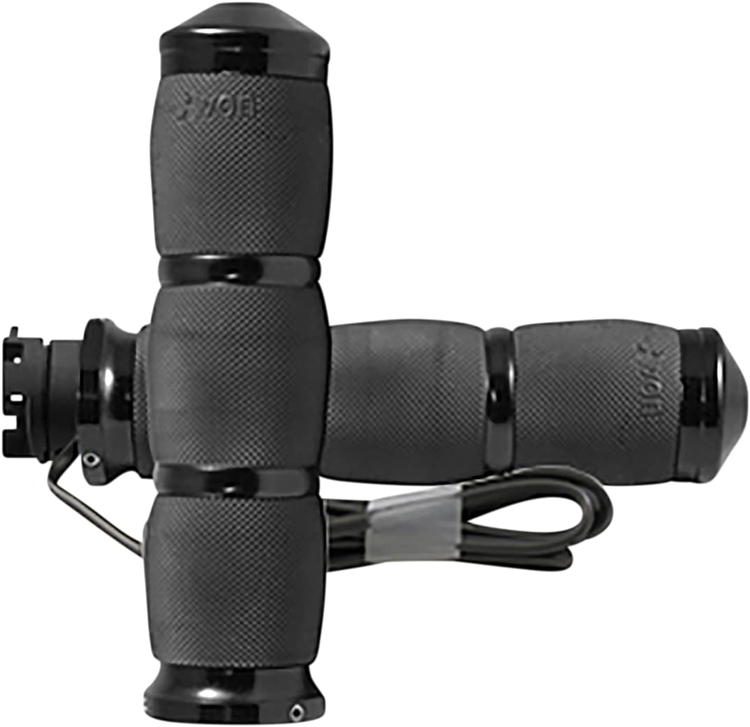 Avon Grips IN-S-AIR-90A-H Heated Air Cushion Motorcycle Hand Grips - Black Anodized, Universal Fit for Street Bikes - Perfect for Cold Weather Riding & Long-Distance Comfort