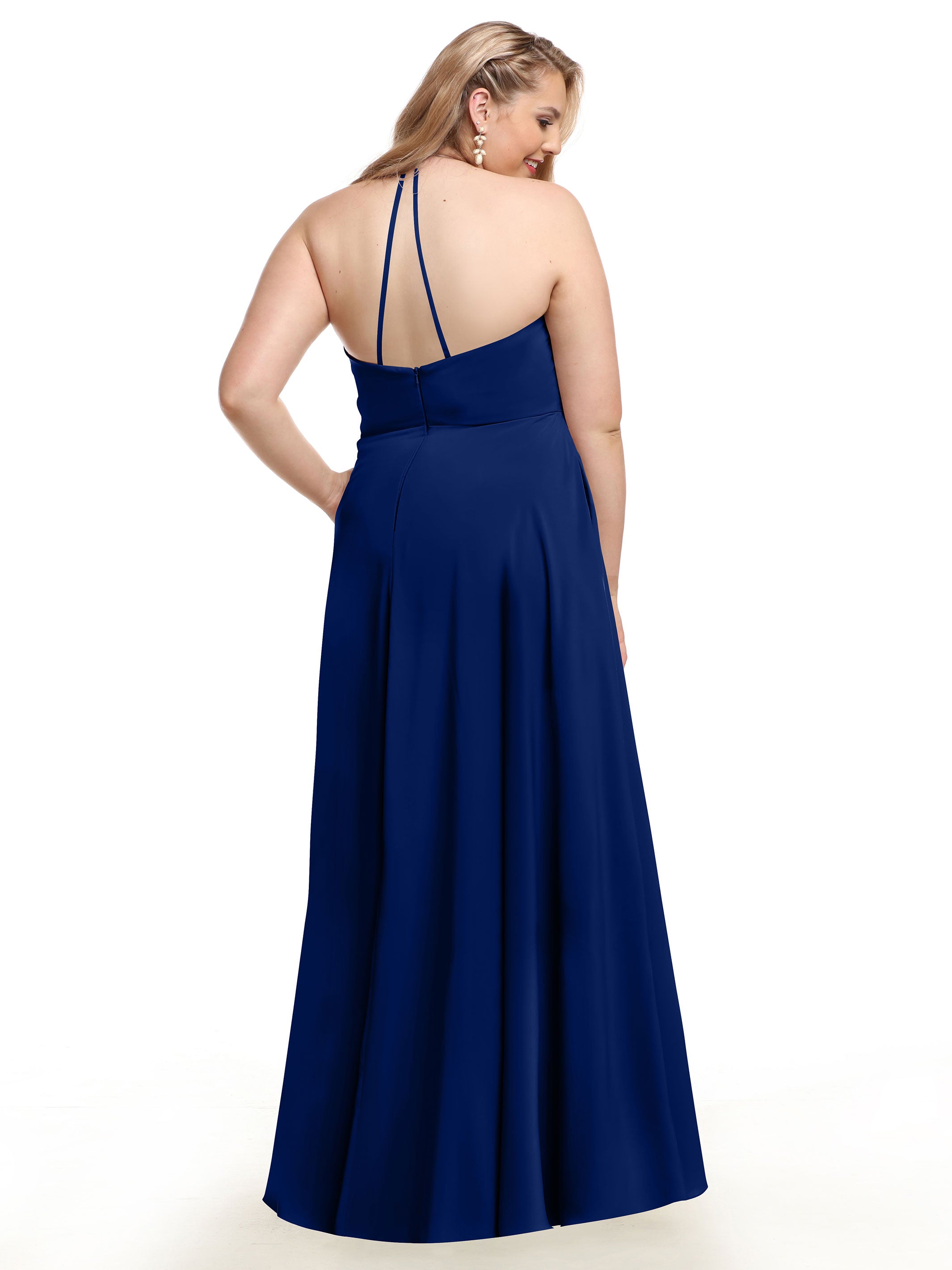 Elegant 80101 Stretch Chiffon A-Line Bridesmaid Dress with V-Neck & Pleats - Perfect for Weddings, Formal Events & Special Occasions