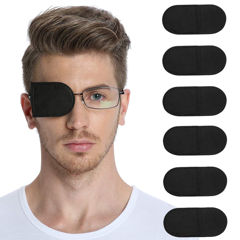 6pcs Large Black Eye Patches for Glasses - Anti-Slip & Comfortable Eyewear Accessories for Reading, Driving & Computer Use