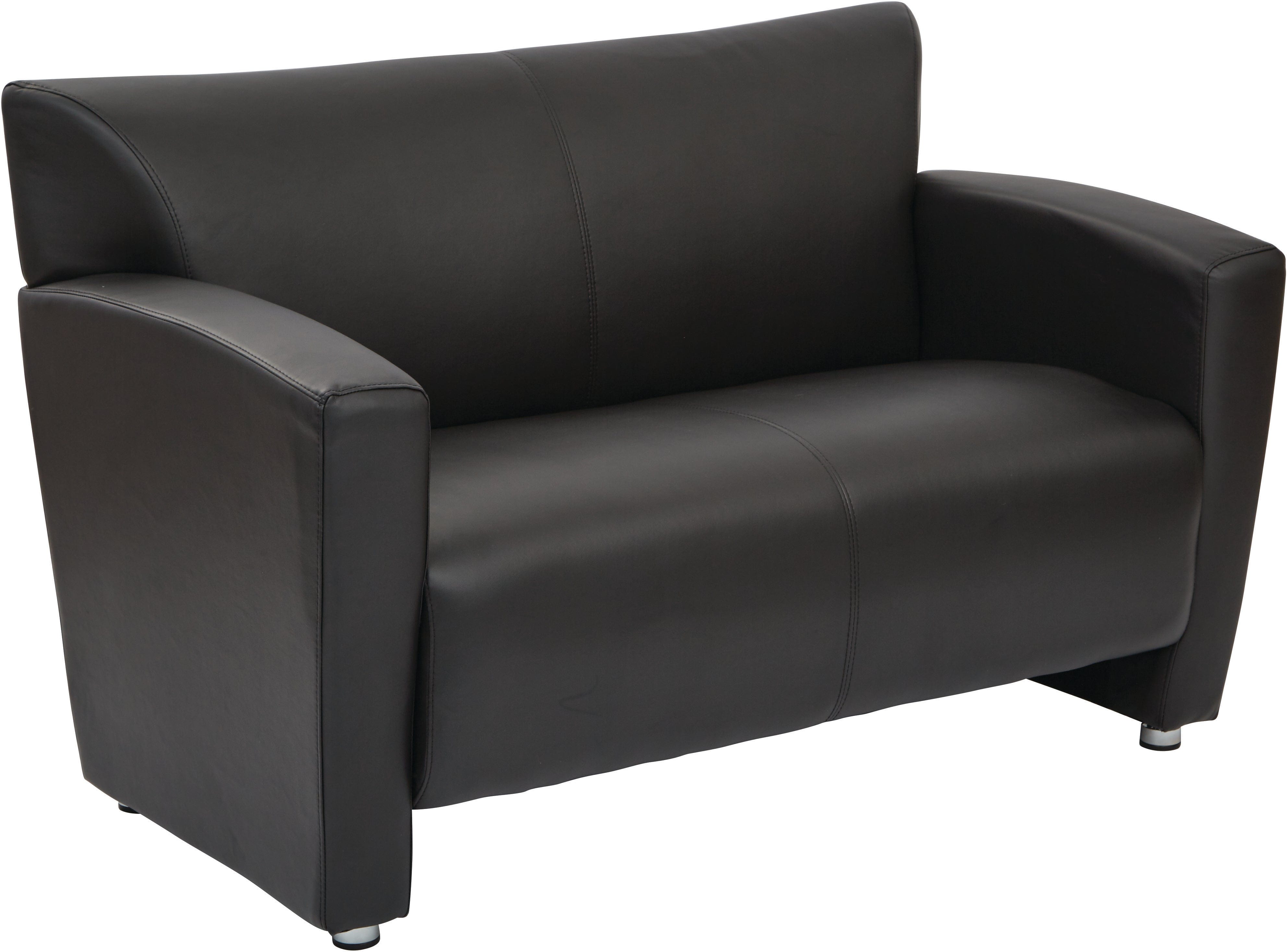 Office Star Modern Loveseat with Silver Finish Legs - Compact Sofa for Small Spaces, Home Office, or Waiting Room [SL2912S] | Perfect for Apartments, Studios, and Cozy Living Areas