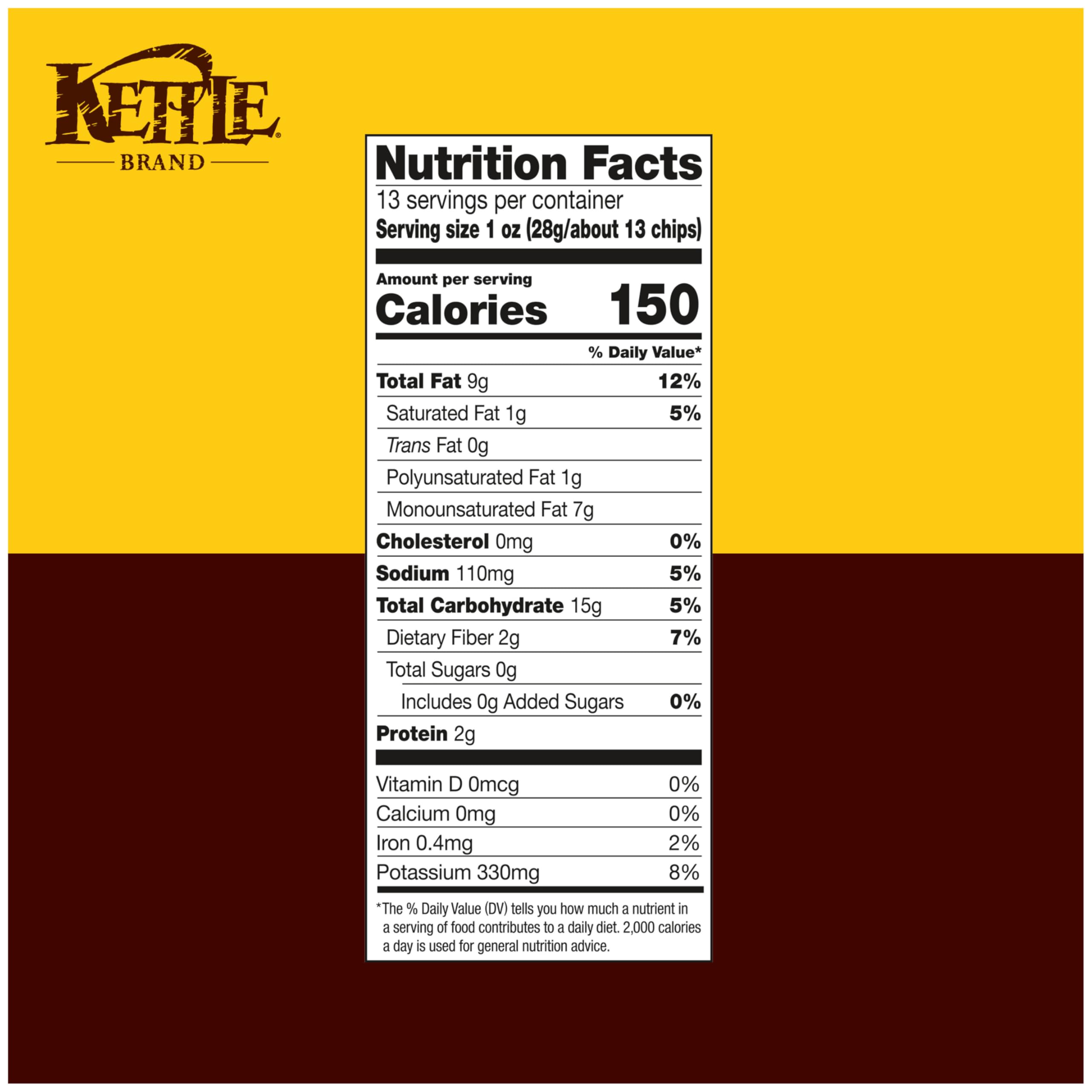 Kettle Brand Sea Salt Potato Chips 13oz - Crunchy Gluten-Free Snacks for Parties, Picnics & Movie Nights