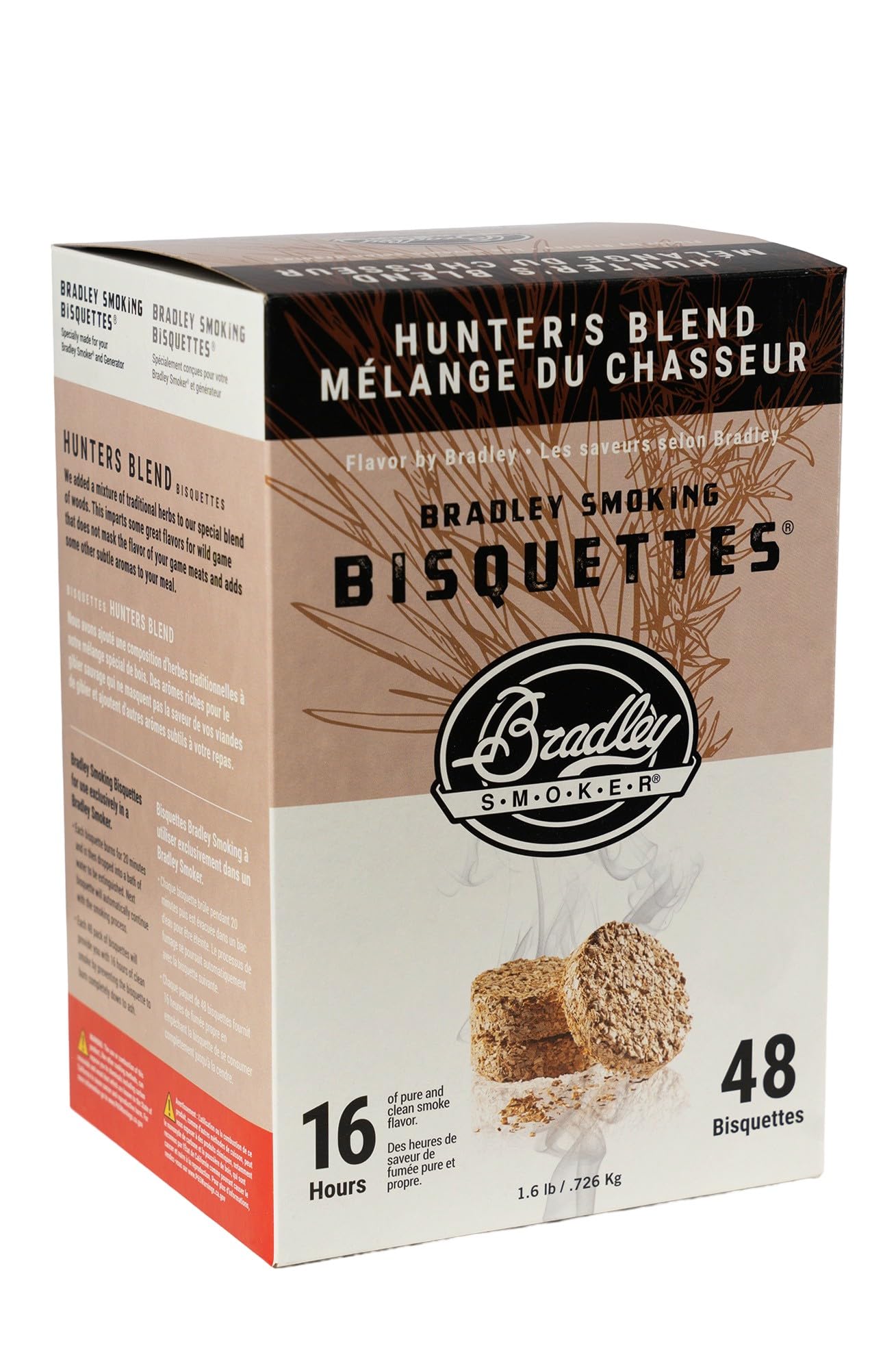Premium Bradley Smoker Bisquettes for Grilling, Smoking & BBQ - Hunter's Blend Wood Pellets (48 Pack) - Perfect for Backyard BBQs, Camping & Outdoor Cooking