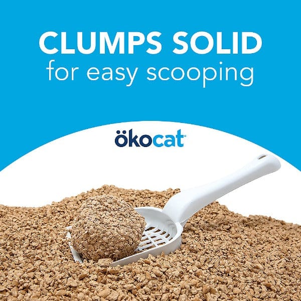ökocat Original Premium Clumping Wood Cat Litter - 12.6lb Natural & Eco-Friendly | Low Dust, High Absorbency for Odor Control | Perfect for Multi-Cat Homes & Small Spaces