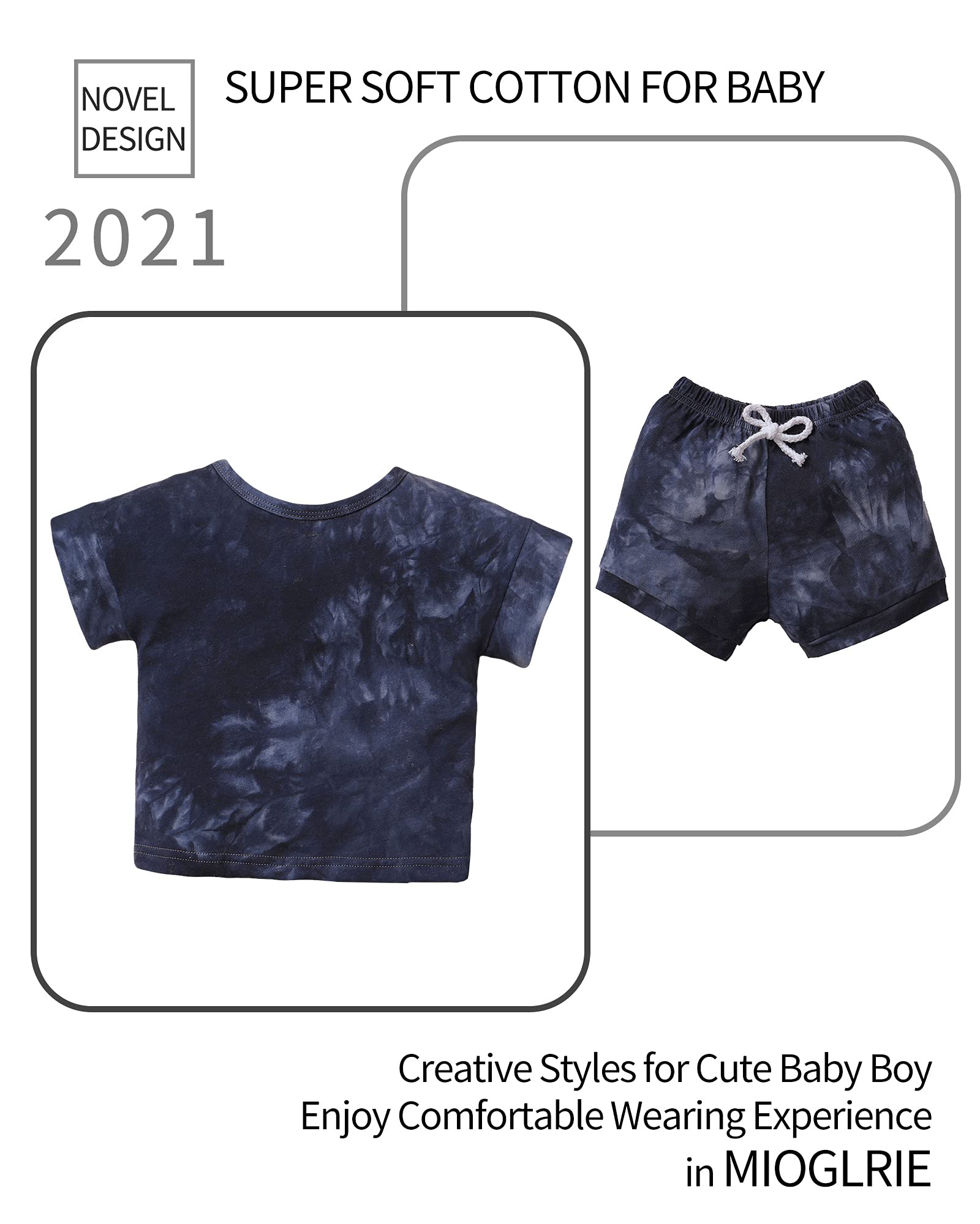 Mioglrie Toddler Baby Boy Clothes Set - Short Sleeve Tops & Shorts Playwear Outfits for Summer | Soft Cotton Comfort for Playtime, Daycare & Outdoor Activities