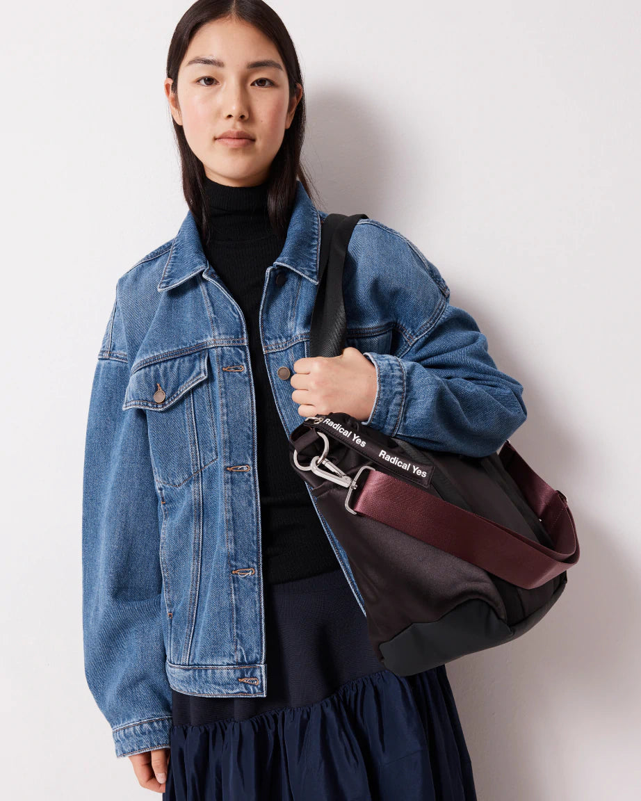 Everything 86 Tote Bag - Stylish Black & Mulberry Crossbody Handbag for Women | Perfect for Work, Travel & Shopping