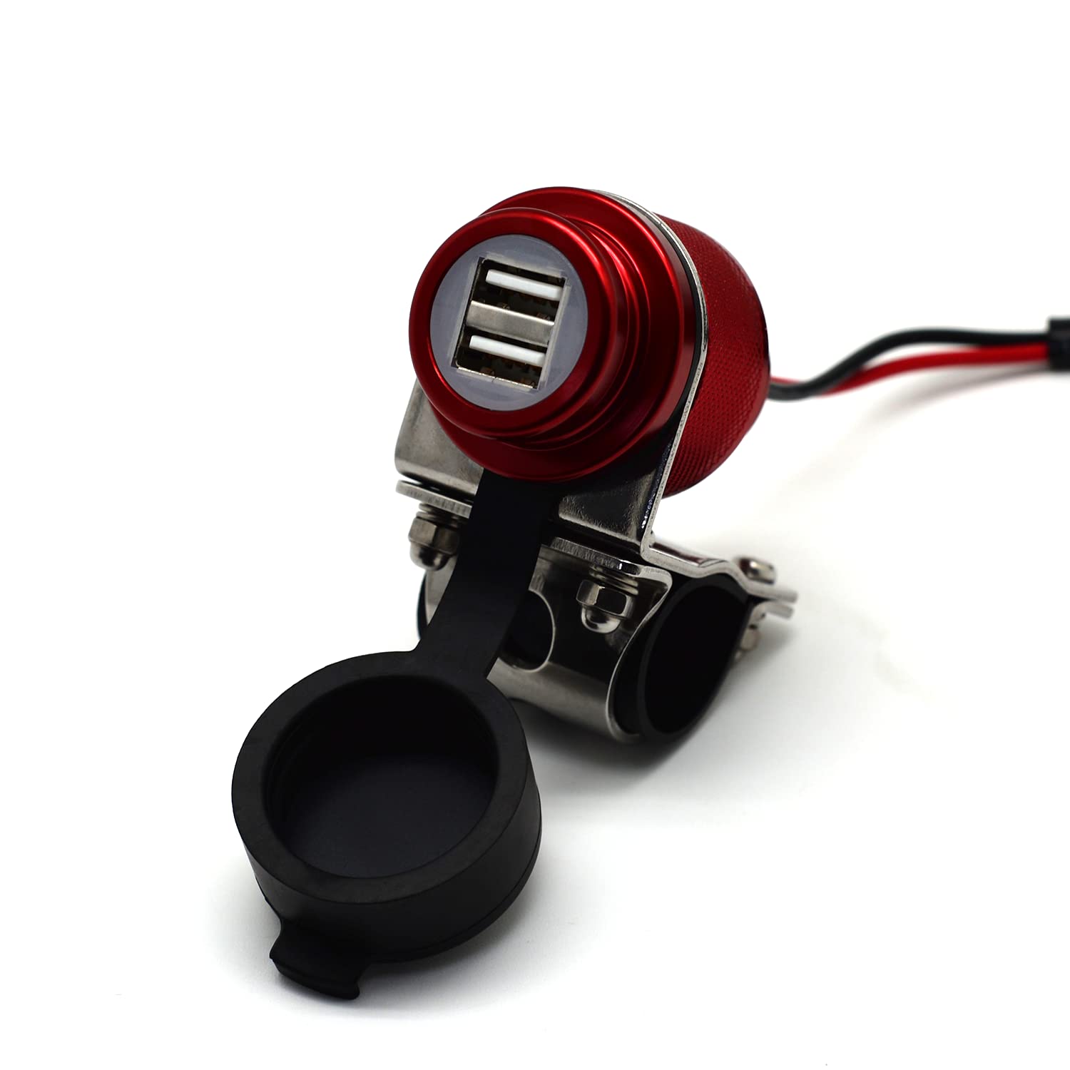 Waterproof Motorcycle USB Charger - Dual Port 4.6A 23W Aluminum Alloy - Fits 7/8