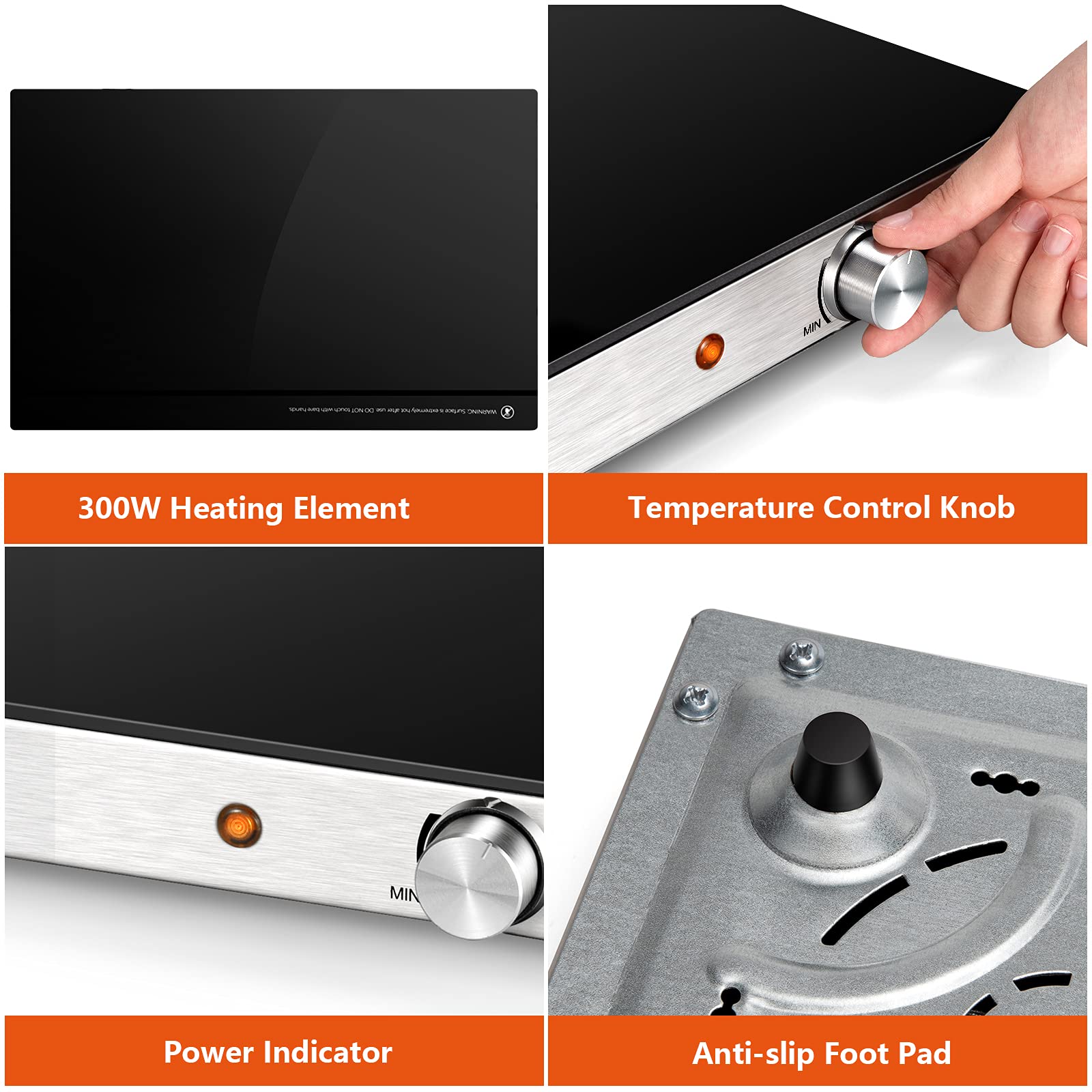 ARLIME 4-Pack Electric Warming Tray Set - 22