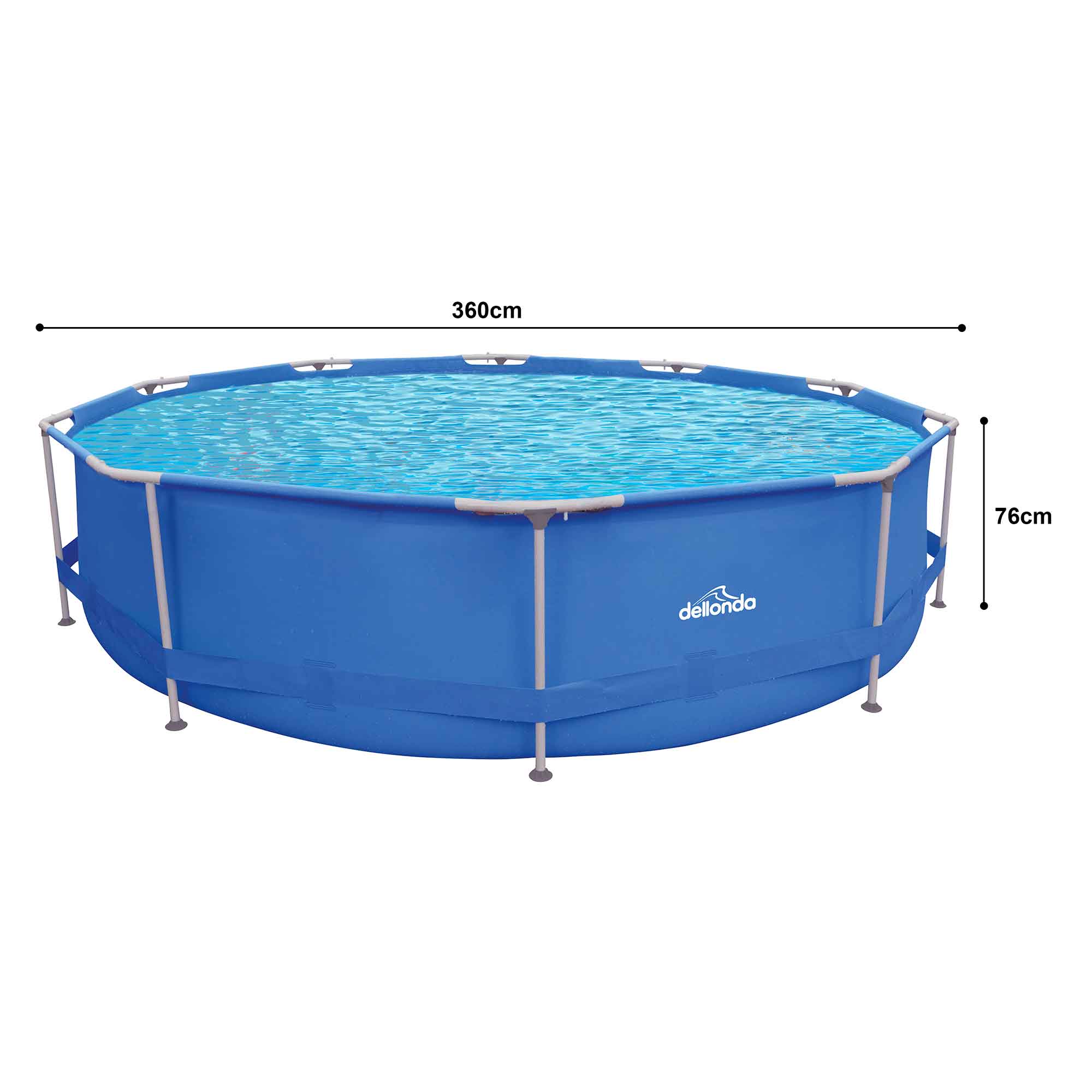 12ft Steel Frame Round Above Ground Swimming Pool with Ladder, Filter Pump & Cover - Durable Blue Outdoor Pool for Backyard, Garden, and Family Fun - Model DL138