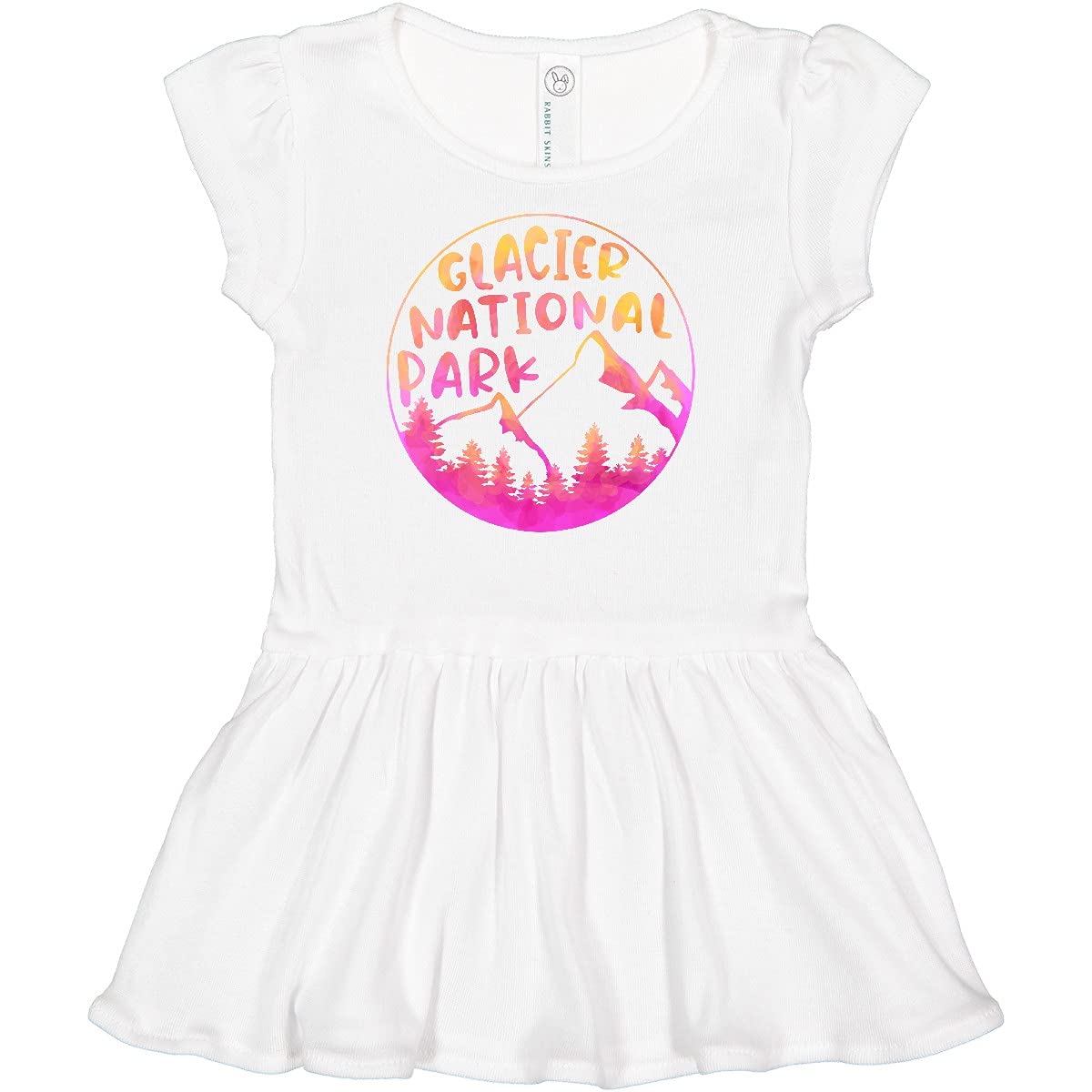 Inktastic Glacier National Park Montana Pink Mountains Baby Girl Dress - Cute & Comfortable Outfit for Infants, Perfect for Family Trips, Outdoor Adventures & Photo Shoots