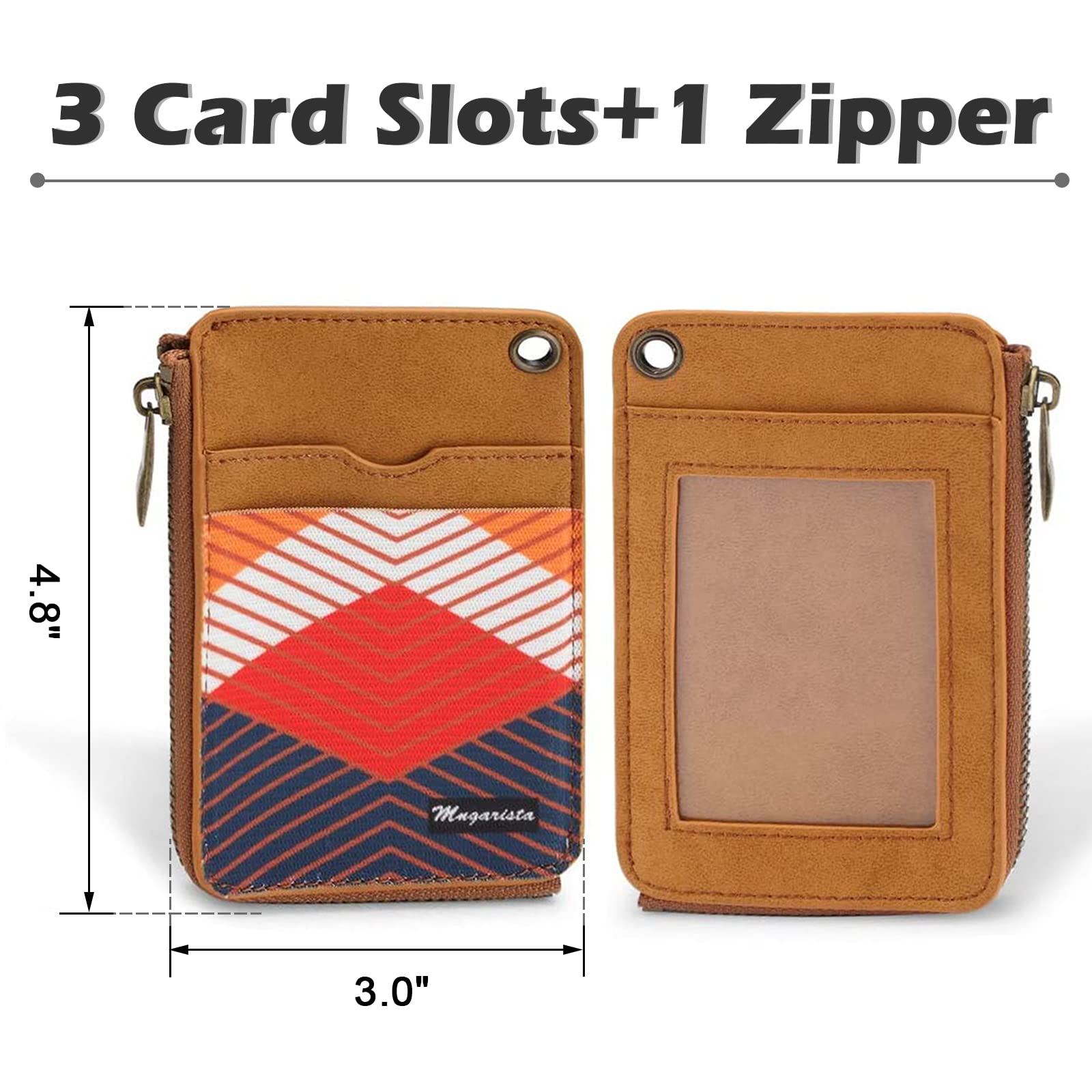 MNGARISTA Slim Elastic Card Holder Wallet - Minimalist Vertical Credit Card Organizer for Men & Women with 3 Card Slots & Zipper Pocket | Perfect for Front Pocket, Travel & Everyday Use