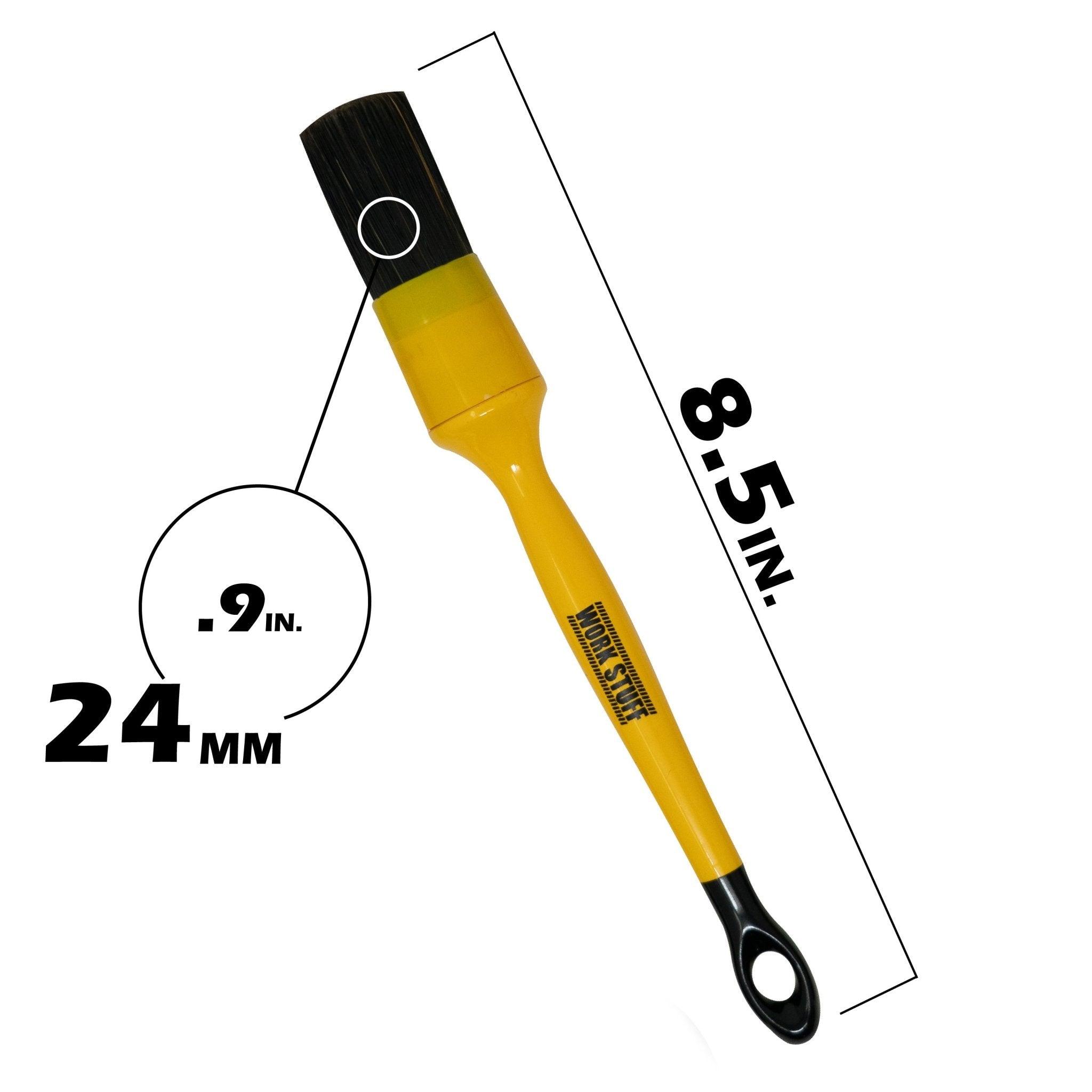 WORK STUFF Detailing Brush - Premium Car Detailing Tool for Interior & Exterior Cleaning - Black - Perfect for Car Enthusiasts & Professional Detailers