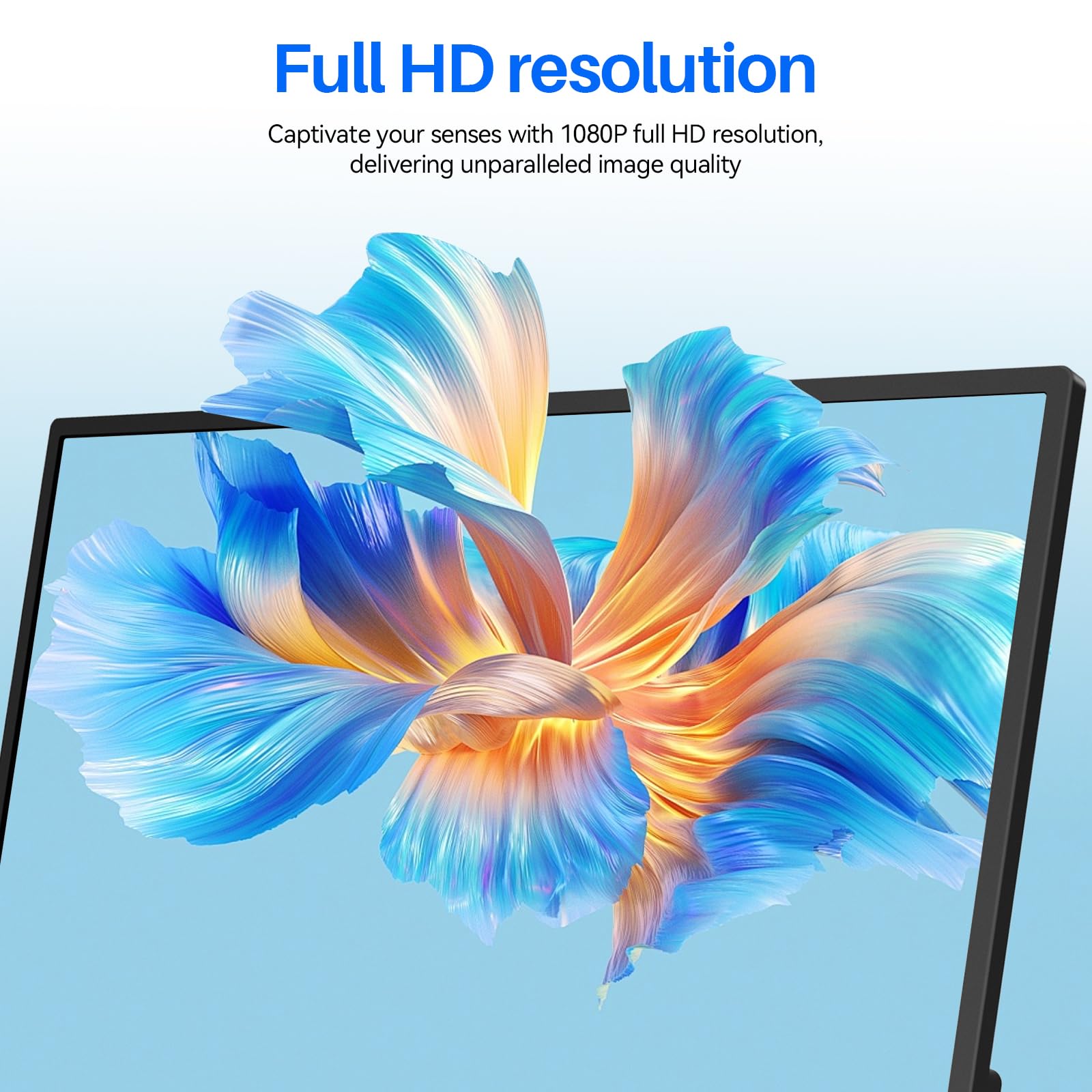 14 Inch Portable Touchscreen Monitor - 1200P FHD IPS HDR Gaming Display, Ultra Slim Bezel-Less Design with Built-in Speakers, VESA Mount Compatible for Laptop, Mac, PC, Xbox, PS5, Nintendo Switch - Perfect for Travel, Work & Gaming
