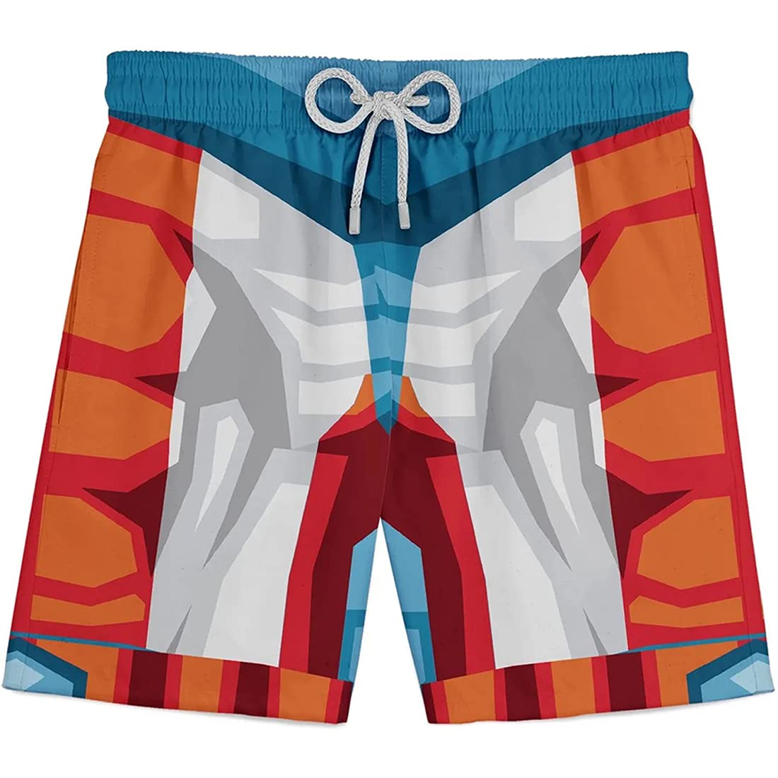 Funny Men's Swim Trunks with Drawstring - Bright Color Quick Dry Beach Shorts for Swimming, Surfing & Summer Vacation - 45