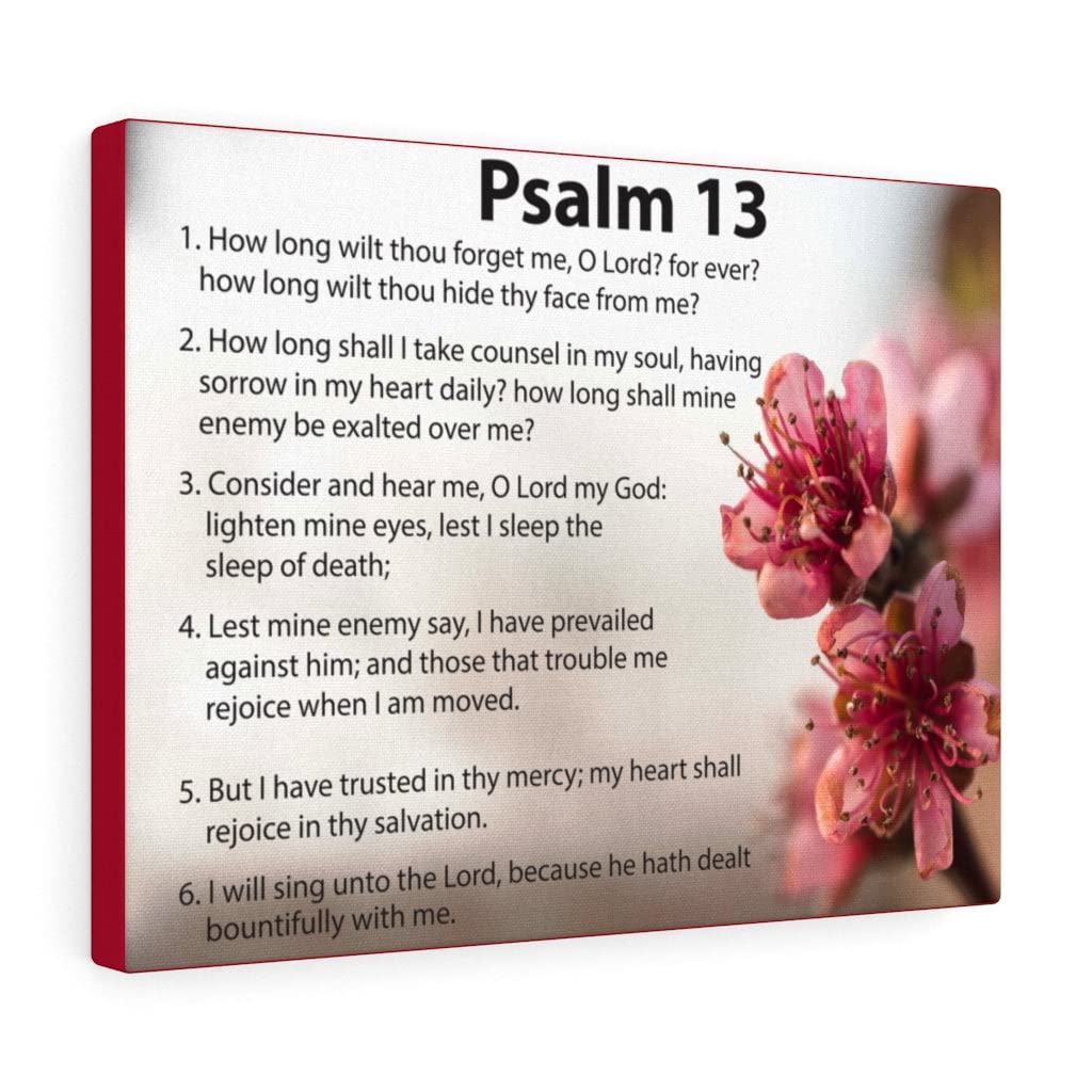 Christian Wall Art Canvas - Bible Verse Psalm 13 'When God' Scripture Print - Inspirational Home Decor for Living Room, Bedroom & Church