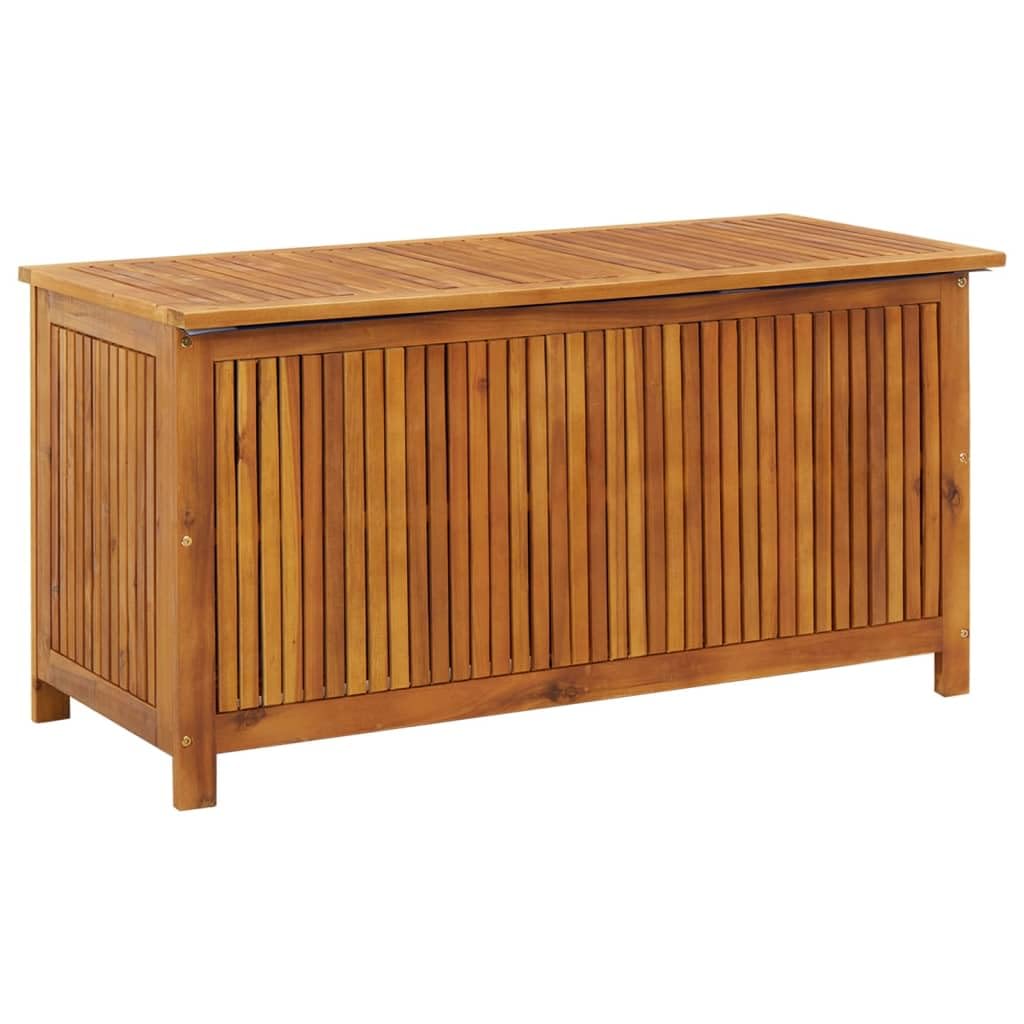 **vidaXL Acacia Wood Outdoor Storage Box with Lid - Waterproof Deck Box, Patio Cabinet for Cushions, Pillows & Garden Tools - Perfect for Backyard, Poolside & Patio Storage**