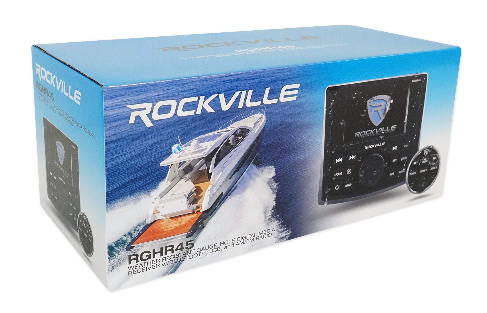 Rockville RGHR45 4 Zone Bluetooth Marine Stereo Receiver with (4) MB Quart NF1-116B 6.5