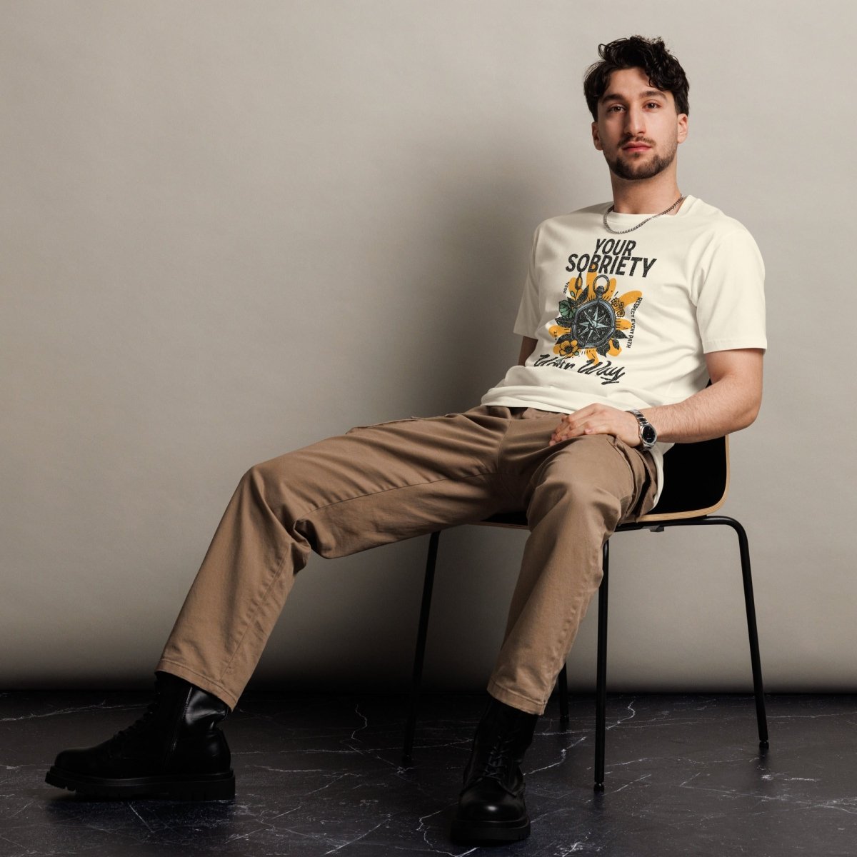 Your Sobriety, Your Way Compass T-Shirt - Motivational Recovery Apparel for Sober Living & Support Groups