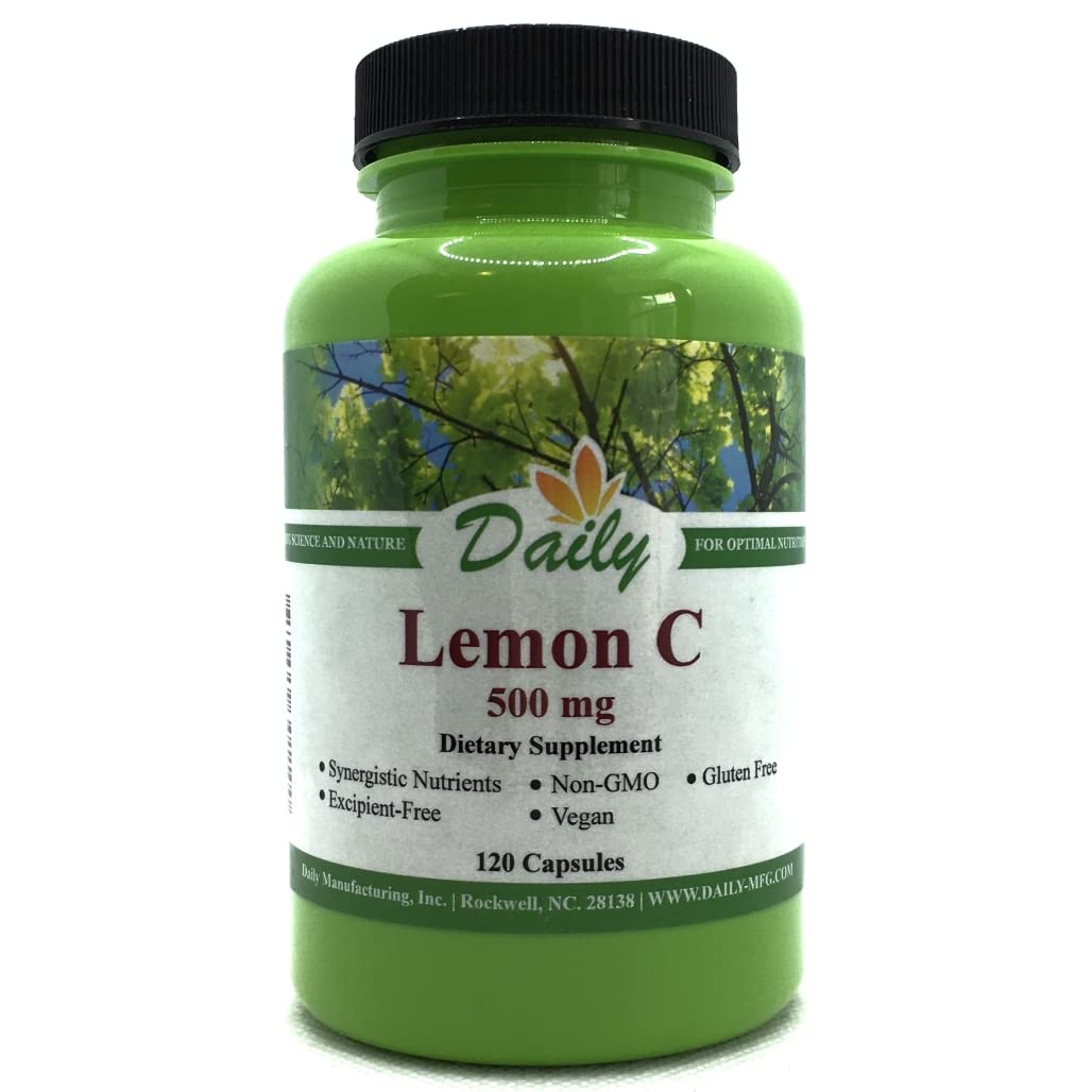 Daily Manufacturing Lemon C (Vitamin C & Lemon Bioflavonoid Complex) - Immune Support Supplement for Adults - Boost Energy & Antioxidant Defense - Perfect for Cold Season & Daily Wellness