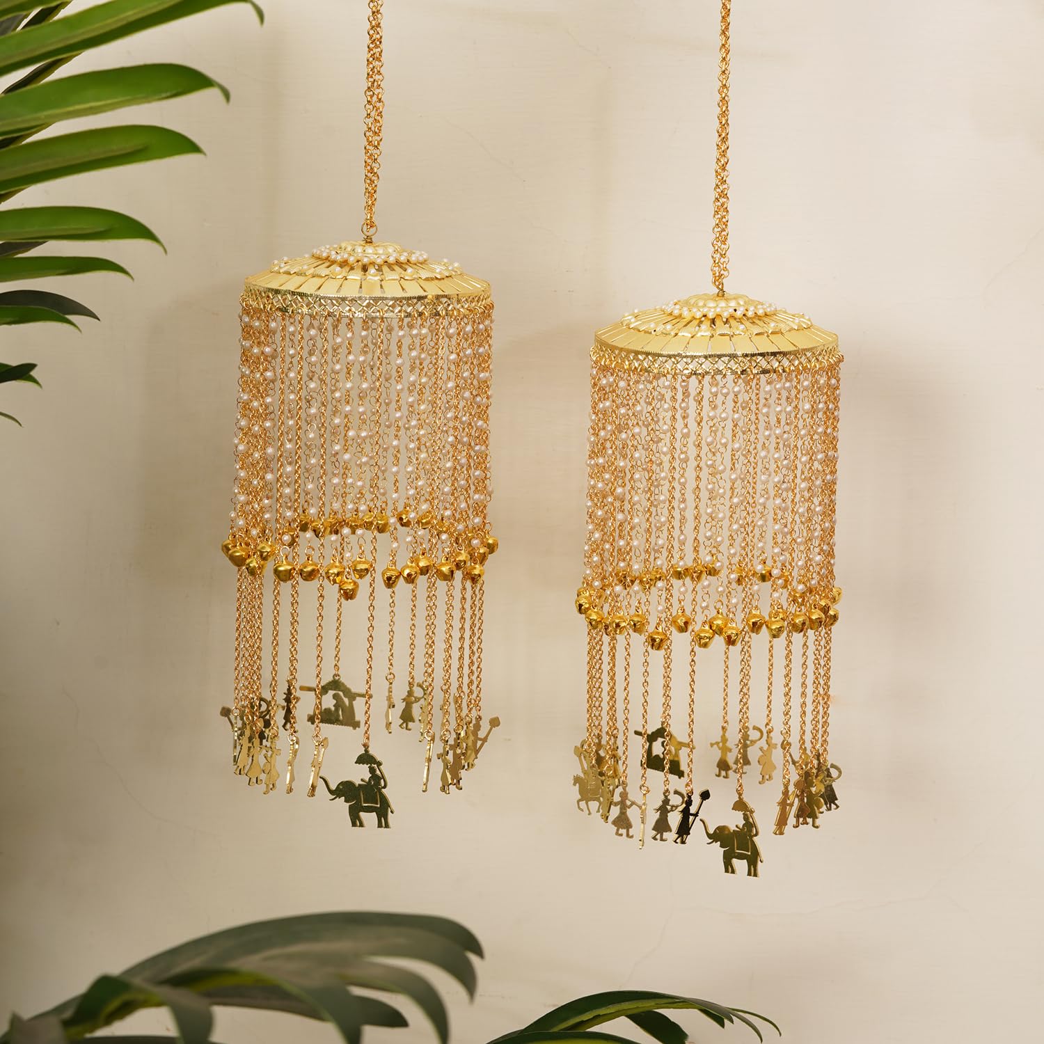 Exquisite Indian Wedding Golden Pink Stone Kaleere with Kundan Caps - Traditional Designer Baraat Charms for Bridal Jewelry | Perfect for Mehndi, Sangeet & Wedding Ceremonies