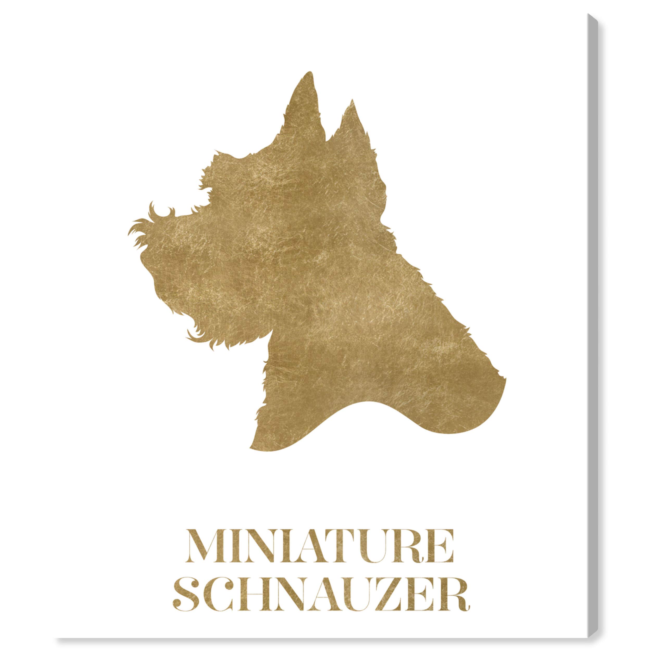Oliver Gal Artist Co. Miniature Schnauzer Wall Art Canvas Print - 30x36 Inch Gold & White Framed Animal Artwork for Living Room, Bedroom, Office Decor | Premium Home Décor Gift for Dog Lovers
