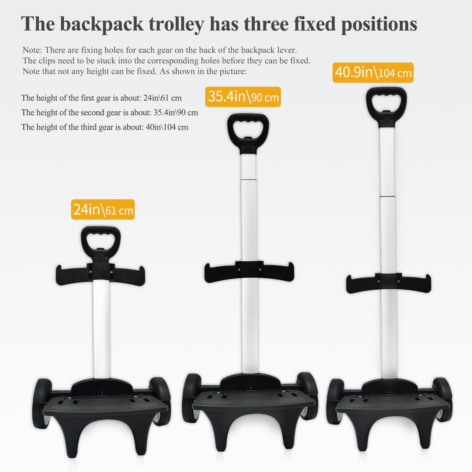 Lightweight Aluminum Alloy Folding Backpack Trolley with Silent Large Wheels & Luggage Strap - Portable Wheeled Cart for Travel, School, Shopping & Airport Use