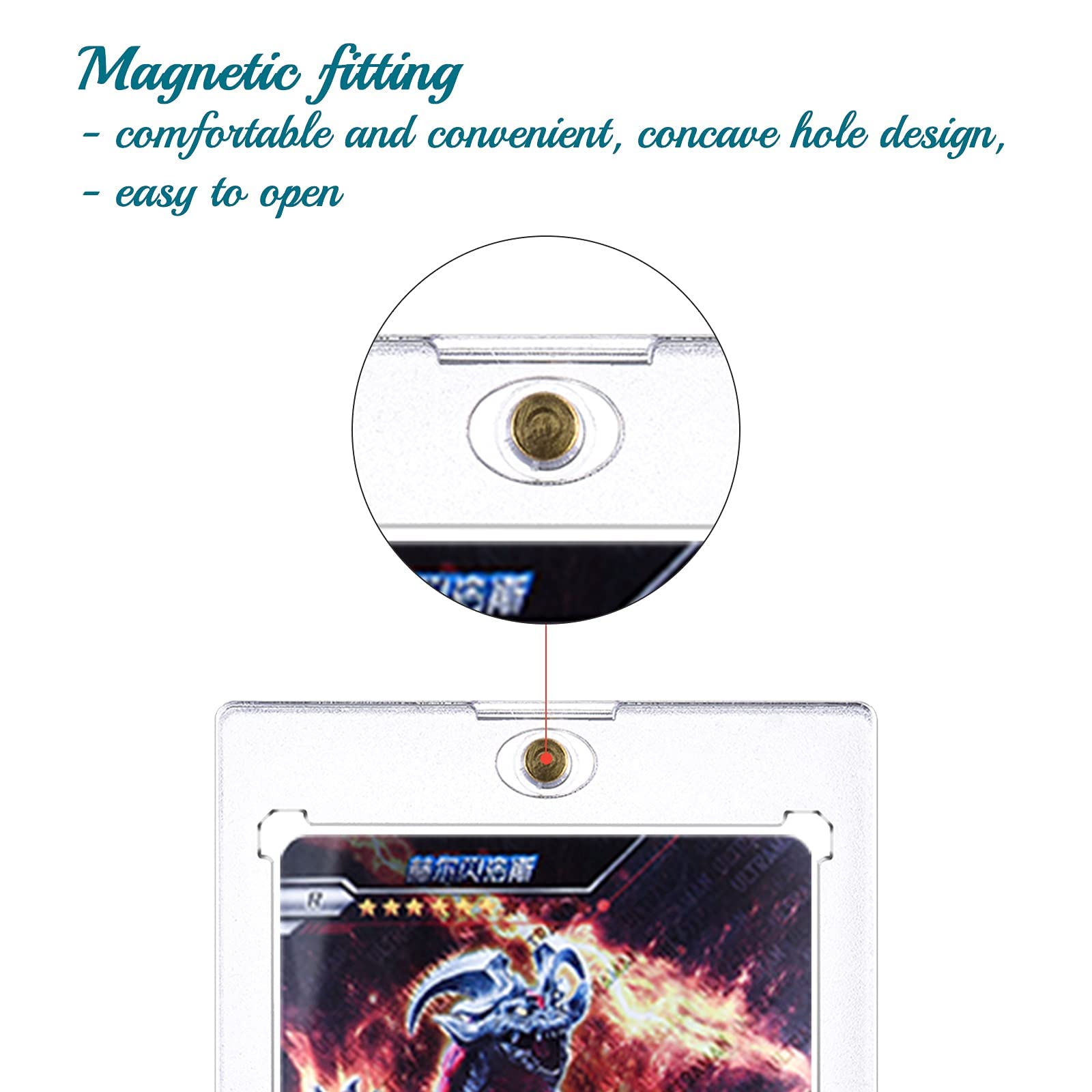 35 PT Strong Magnetic Card Sleeves - 6 Card Brick + 1 Display Stand - Clear Soft Pro Card Holder for Standard Trading Cards & Sports Cards - Perfect for Collectors, Gaming, and Display
