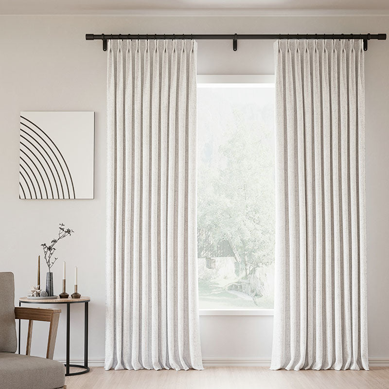 Pinch Pleated Blackout Curtains - 100% Linen Drapes in Everglade Teal - Noise Reducing & Thermal Insulated Custom Window Treatments for Living Room & Bedroom