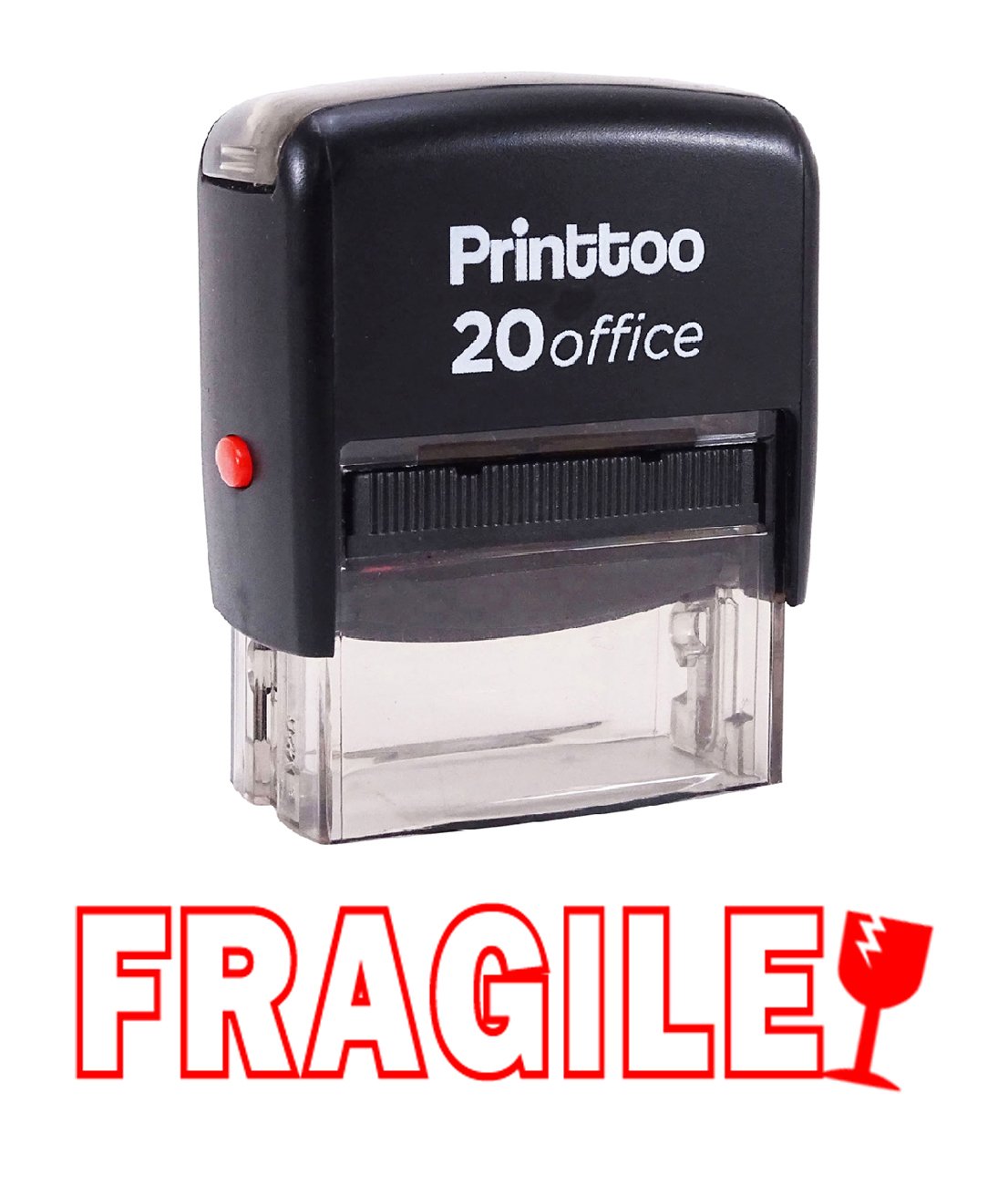 Custom Self-Inking Rubber Stamp for Office Stationery - Personalized Fragile Stamp in Red - Perfect for Mailing, Packaging & Document Labeling