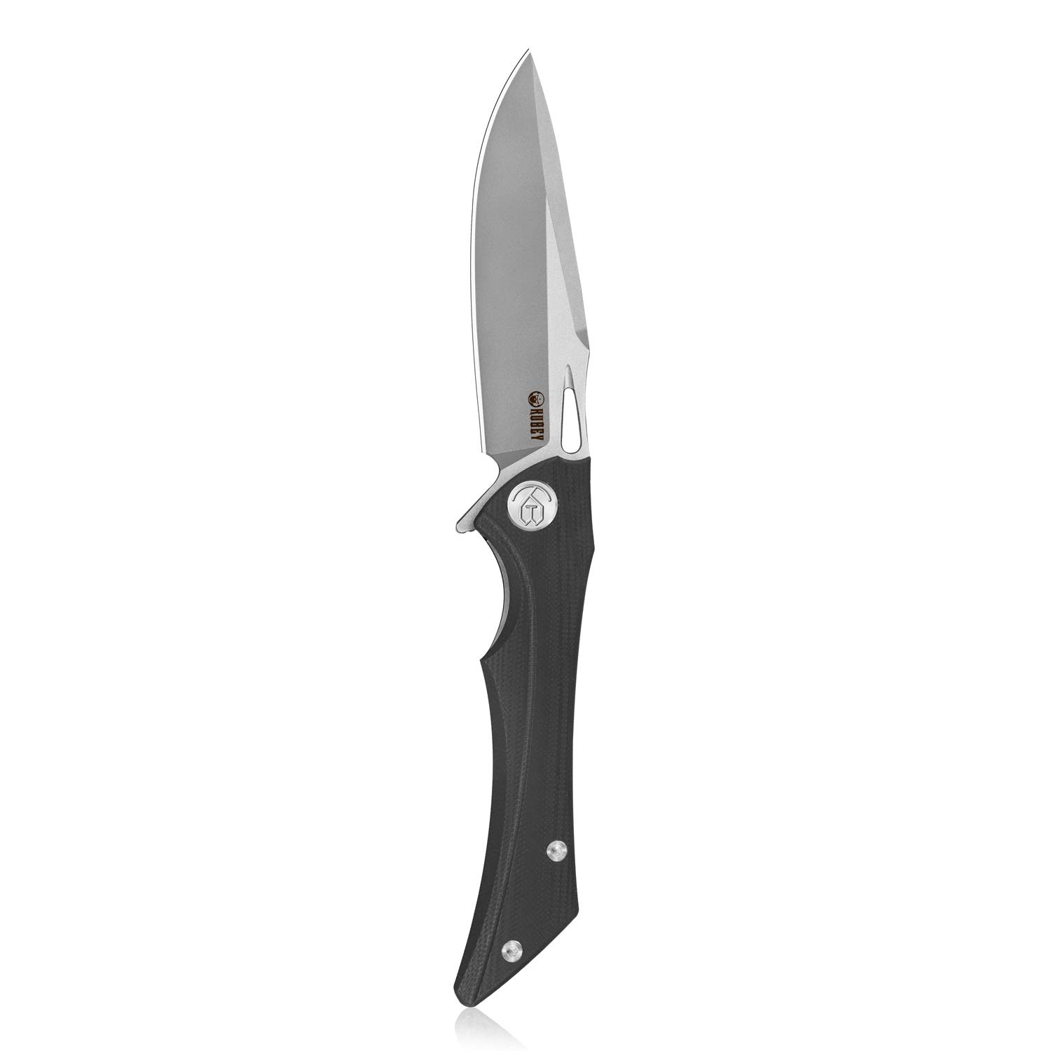Kubey Raven Liner Lock Flipper Knife - 3.5 Inch Stainless Steel Blade with Black G10 Handle - EDC Pocket Knife for Camping, Hiking & Outdoor Activities