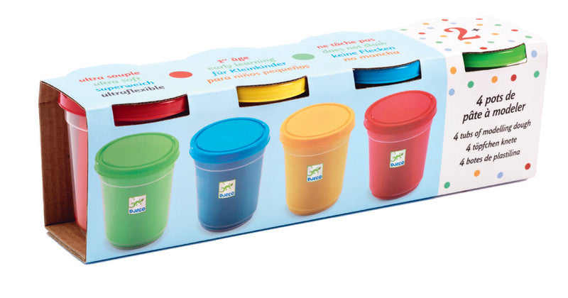 4 Pack Play Dough Tubs - Vibrant Colors for Kids Creative Play | Non-Toxic Modeling Clay for Arts, Crafts & Sensory Activities