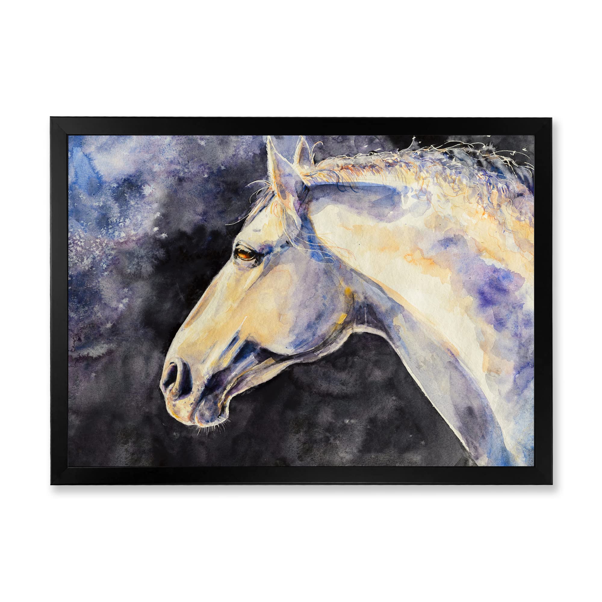 DesignQ Lipizzan Horse Farmhouse Framed Wall Art - Elegant Equestrian Home Decor for Living Room, Bedroom & Office