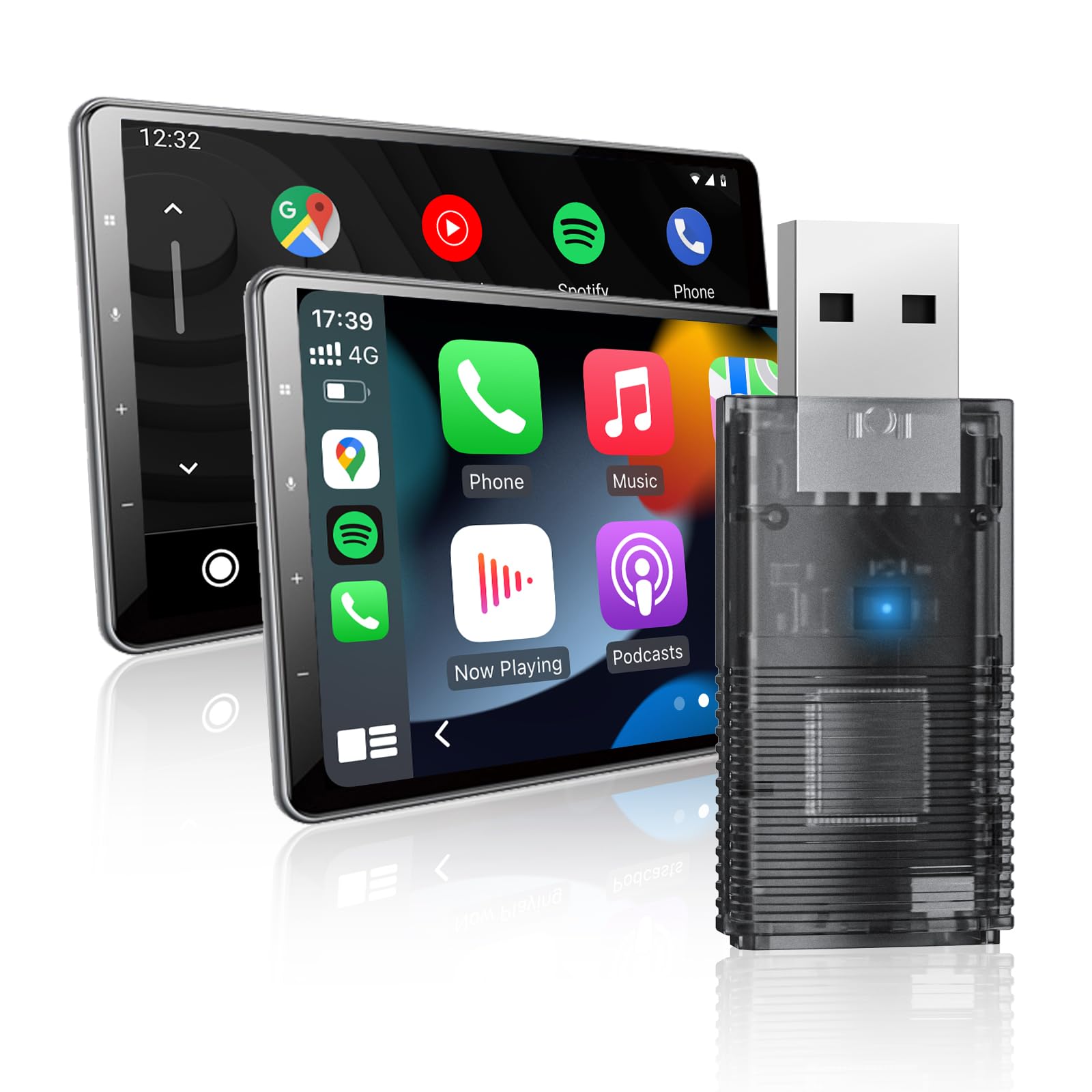 Wireless CarPlay & Android Auto Adapter - 2-in-1 Mini Dongle for 2016+ Cars | Convert Wired to Wireless | Seamless Connectivity for iPhone & Android | Perfect for Commuting, Road Trips & Daily Driving