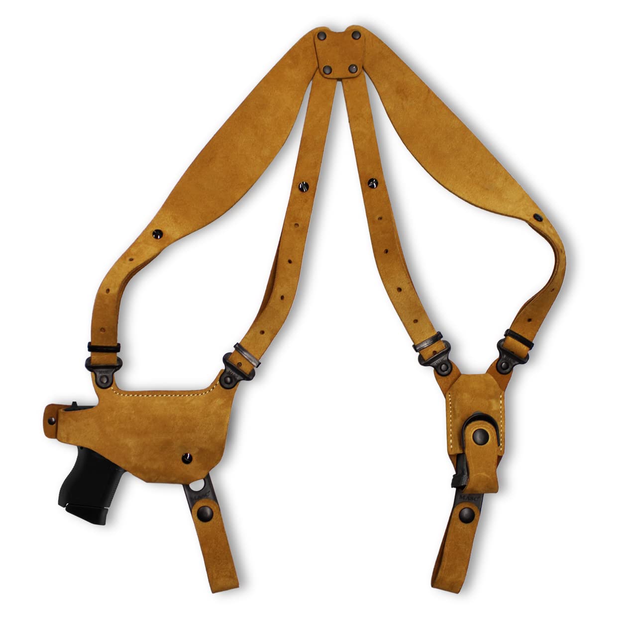Premium Suede Leather Shoulder Holster for Ruger P85/P89 - Right Hand Draw Single Magazine Carrier | Concealed Carry Comfort | Natural Color #1126 | Ideal for Range Training, Outdoor Activities & Everyday Concealed Carry