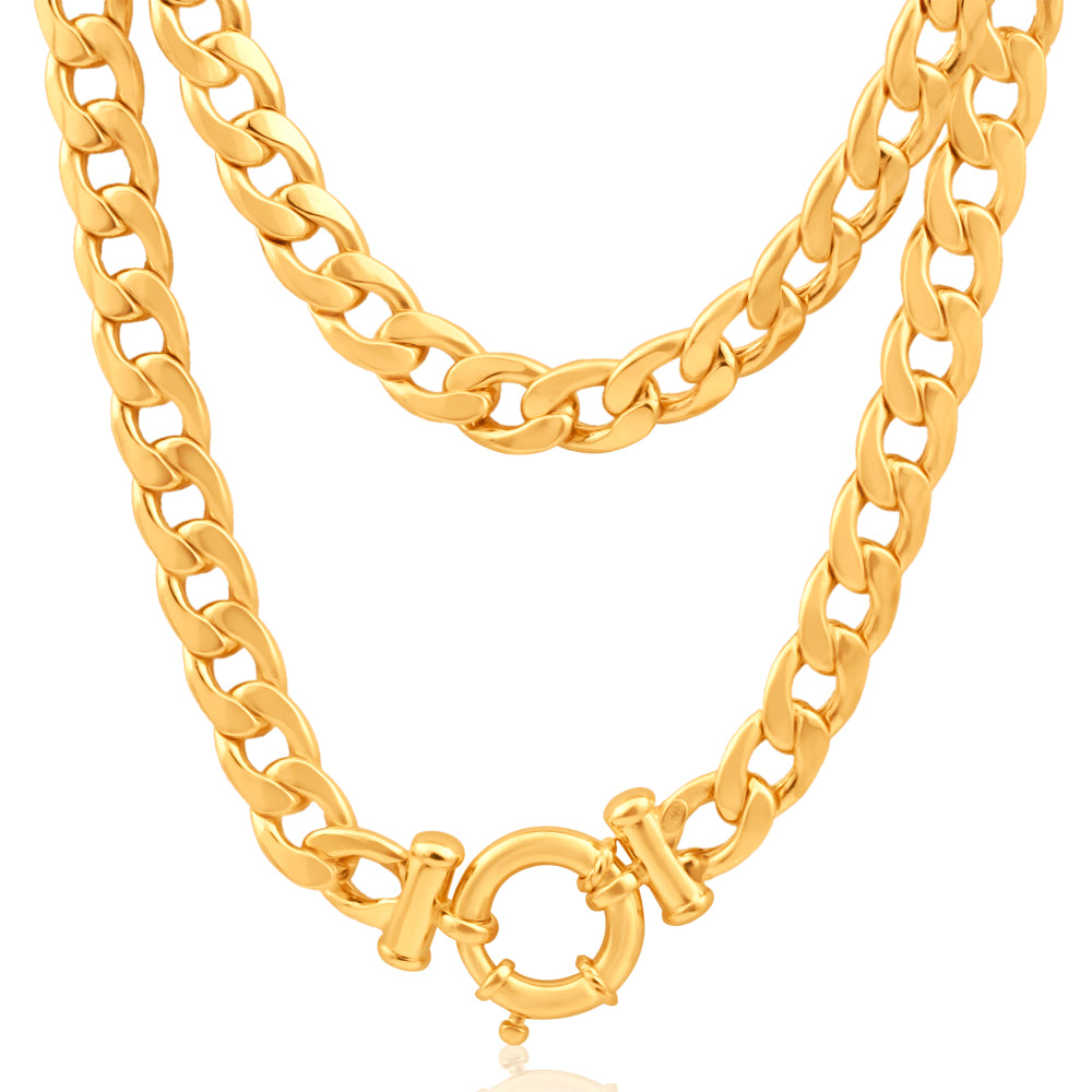 9ct Exquisite Yellow Gold Copper Filled Curb Chain - Elegant Jewelry for Women, Men & Unisex - Perfect for Everyday Wear, Gifts & Special Occasions