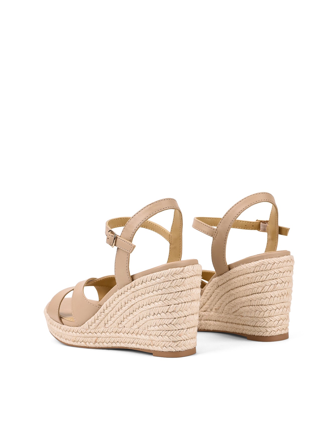 Remmie Rope Wedges - Nude Leather Sandals for Women | Comfortable Summer Shoes | Perfect for Beach, Vacation & Casual Outfits