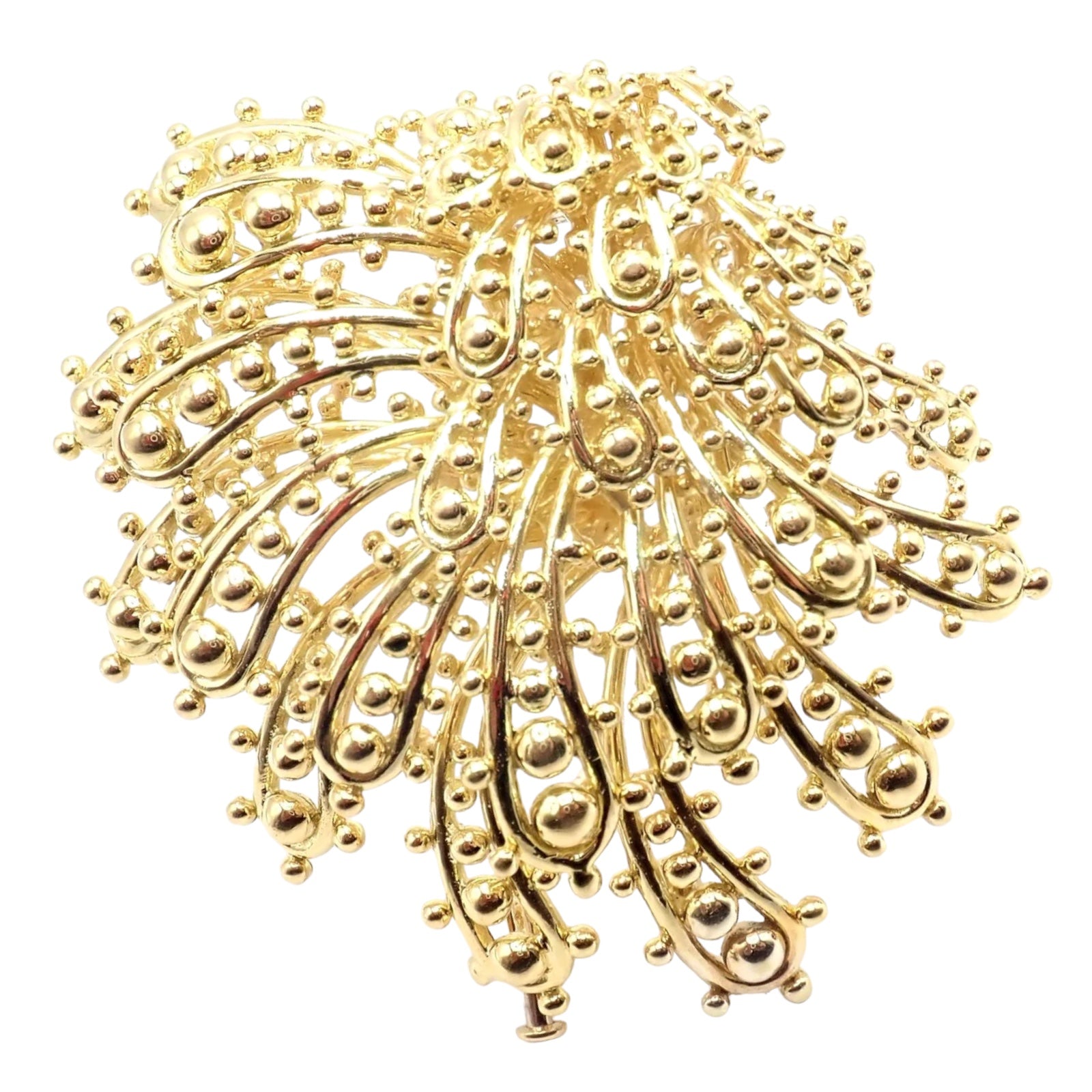 Authentic David Webb 18k Yellow Gold Large Brooch Pin - Vintage Luxury Jewelry for Women - Perfect for Special Occasions & Gift Giving