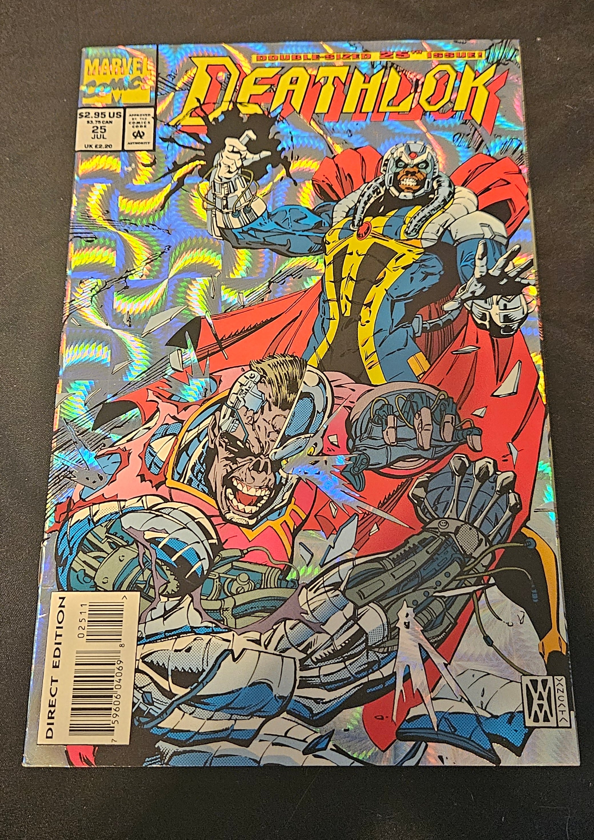 Marvel Comics Deathlok #25 (July 1993) - Holo Grafx Foil Cover Double-Sized Anniversary Issue - Rare Collectible Comic Book for Marvel Fans & Comic Collectors - Perfect for Display, Gifts & Investment