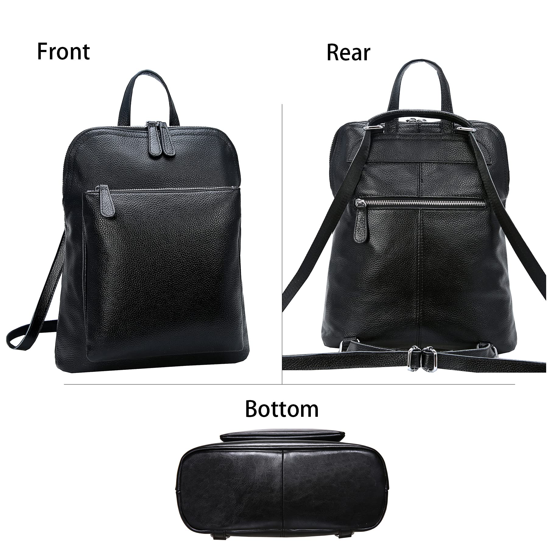 Leather Backpack for Women - Convertible Work Purse for Office & Travel