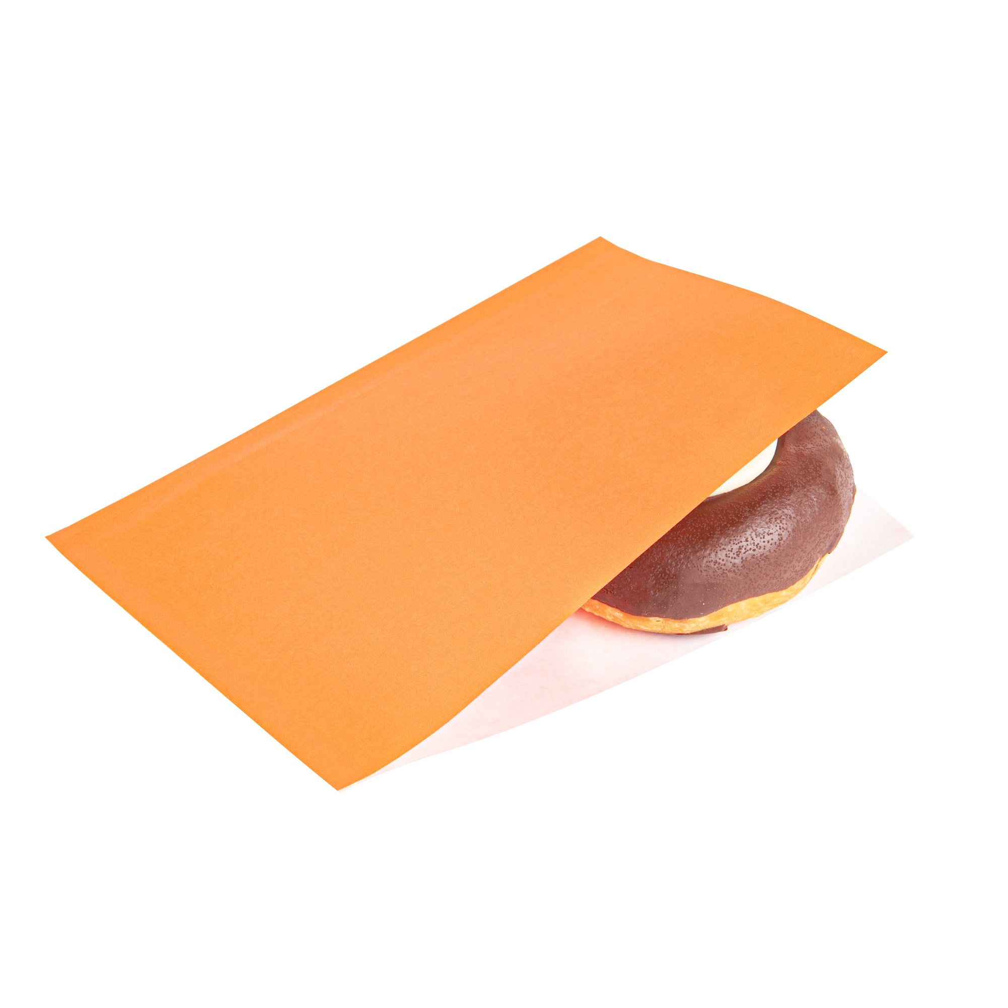 Tangerine Orange Greaseproof Paper Bags - Small Double Open Bags (6 1/4