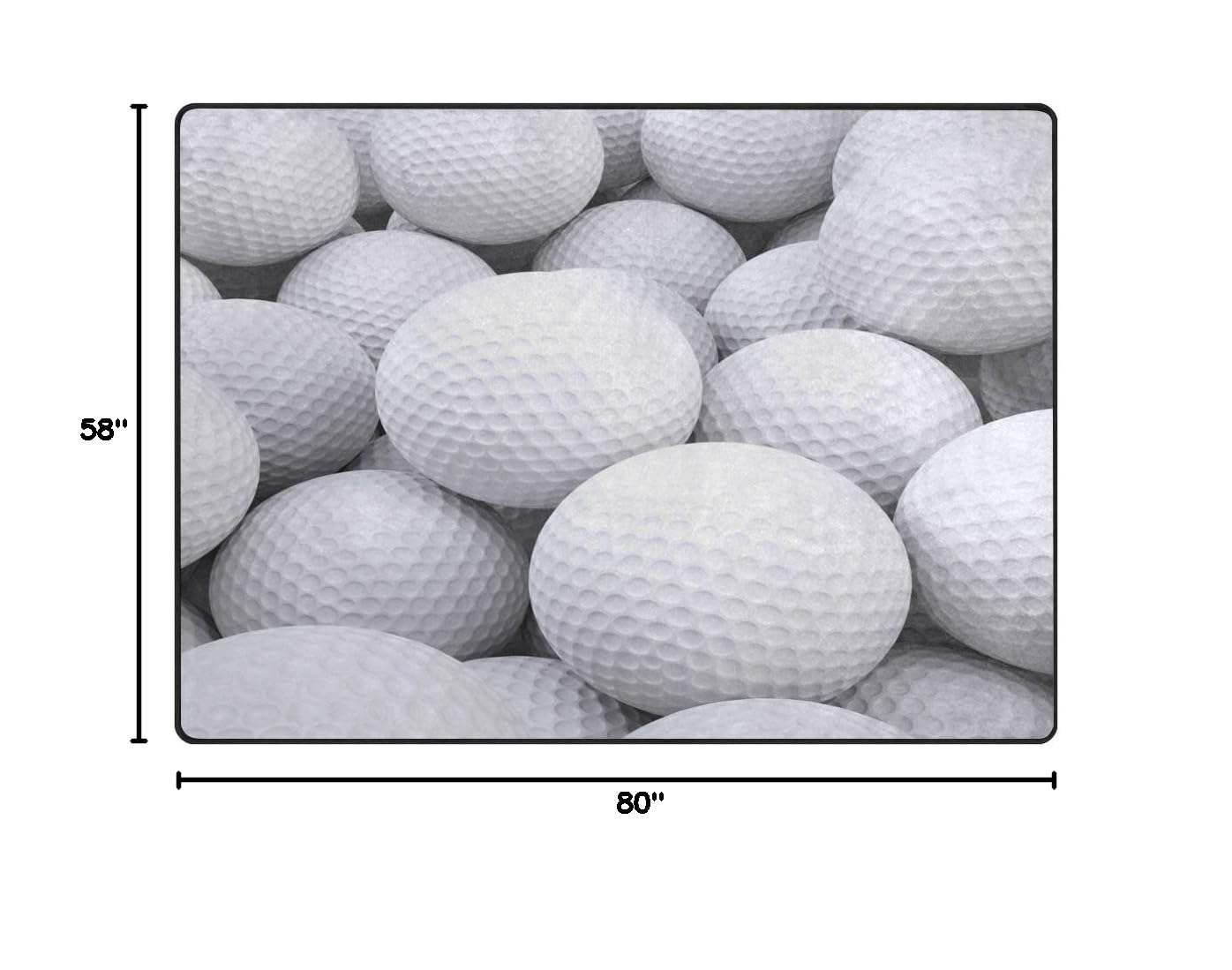 Premium White Golf Ball Design Area Rug - 7'x5' Soft Non-Slip Indoor Carpet for Living Room, Bedroom, Office - Perfect for Sports Themed Decor & Home Gym Flooring