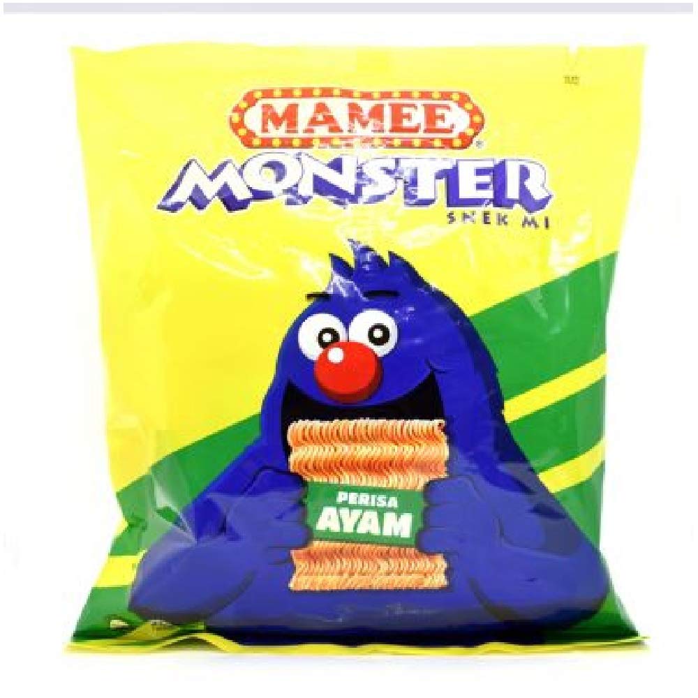 Mamee Monster Snack Noodles - Chicken Flavor (25g x 160 Packs) | Family Size Bulk Snacks for Kids Lunch Box, School, Parties & Road Trips