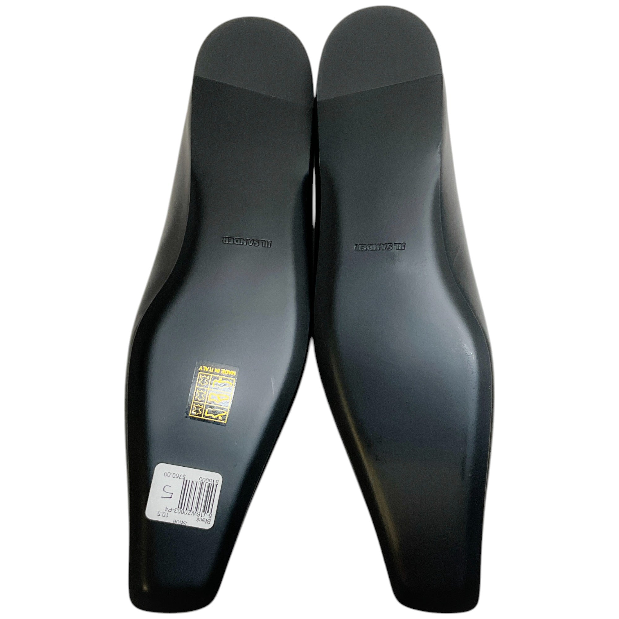 Jil Sander Women's Black Leather Tripon Ballet Flats - Comfortable & Stylish Pointed Toe Shoes for Work, Office & Casual Wear
