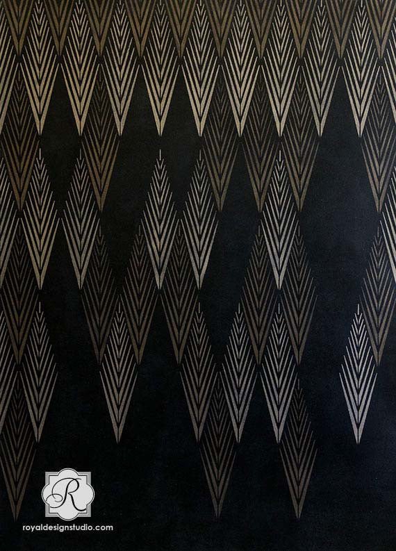 African Feathers Wall Stencil - Raven & Lily Design for DIY Home Decor, Nursery, and Living Room Accent