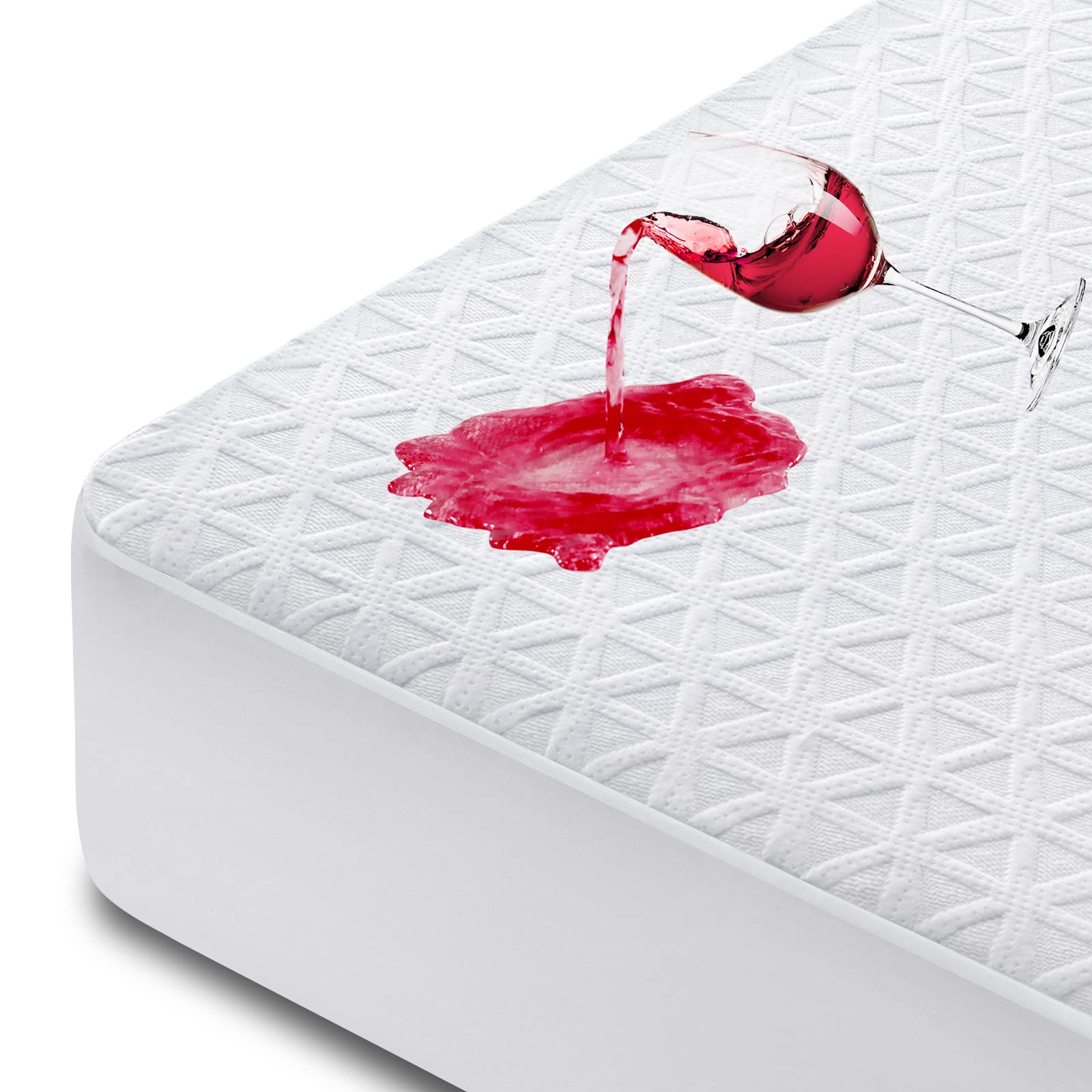 Premium 100% Waterproof Mattress Protector Twin XL Size - Breathable 3D Air Fabric Cooling Mattress Pad Cover - Soft, Noiseless & Washable Bed Cover for 8